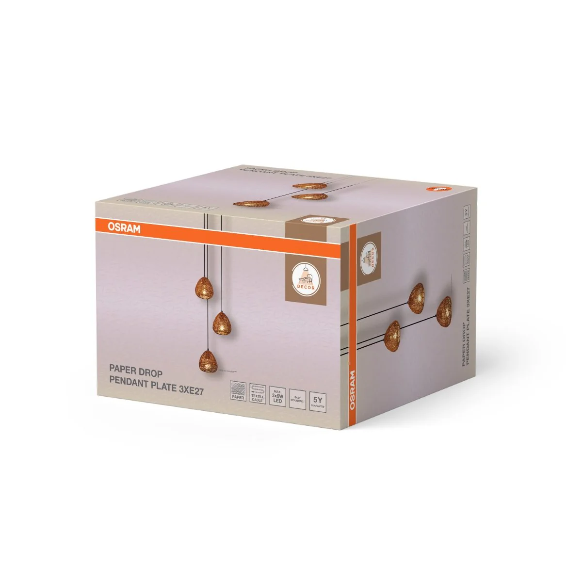 OSRAM Decor Paper Drop Wisząca talerzowy E27 beżowy - Image 2