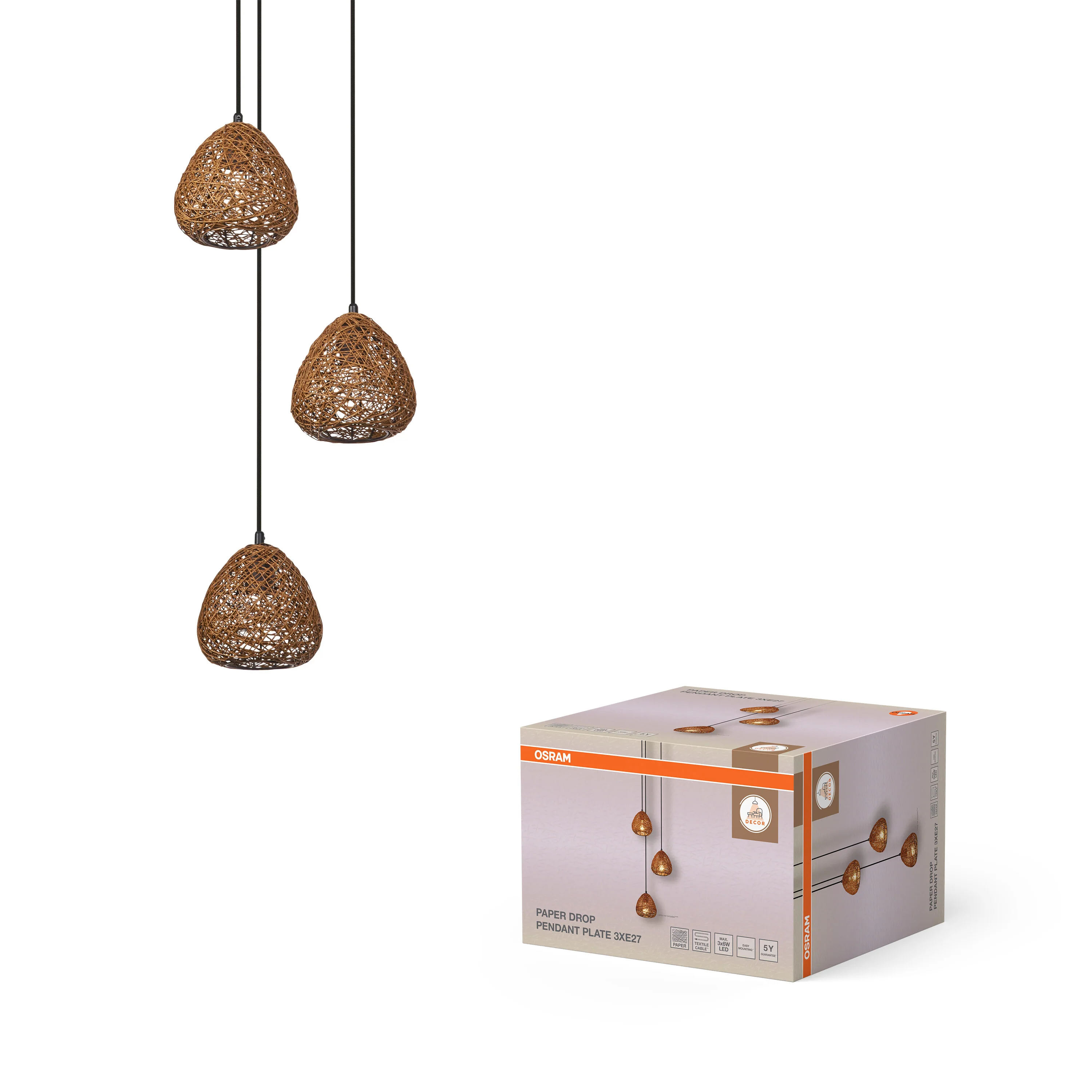 OSRAM Decor Paper Drop Wisząca talerzowy E27 beżowy - Image 5