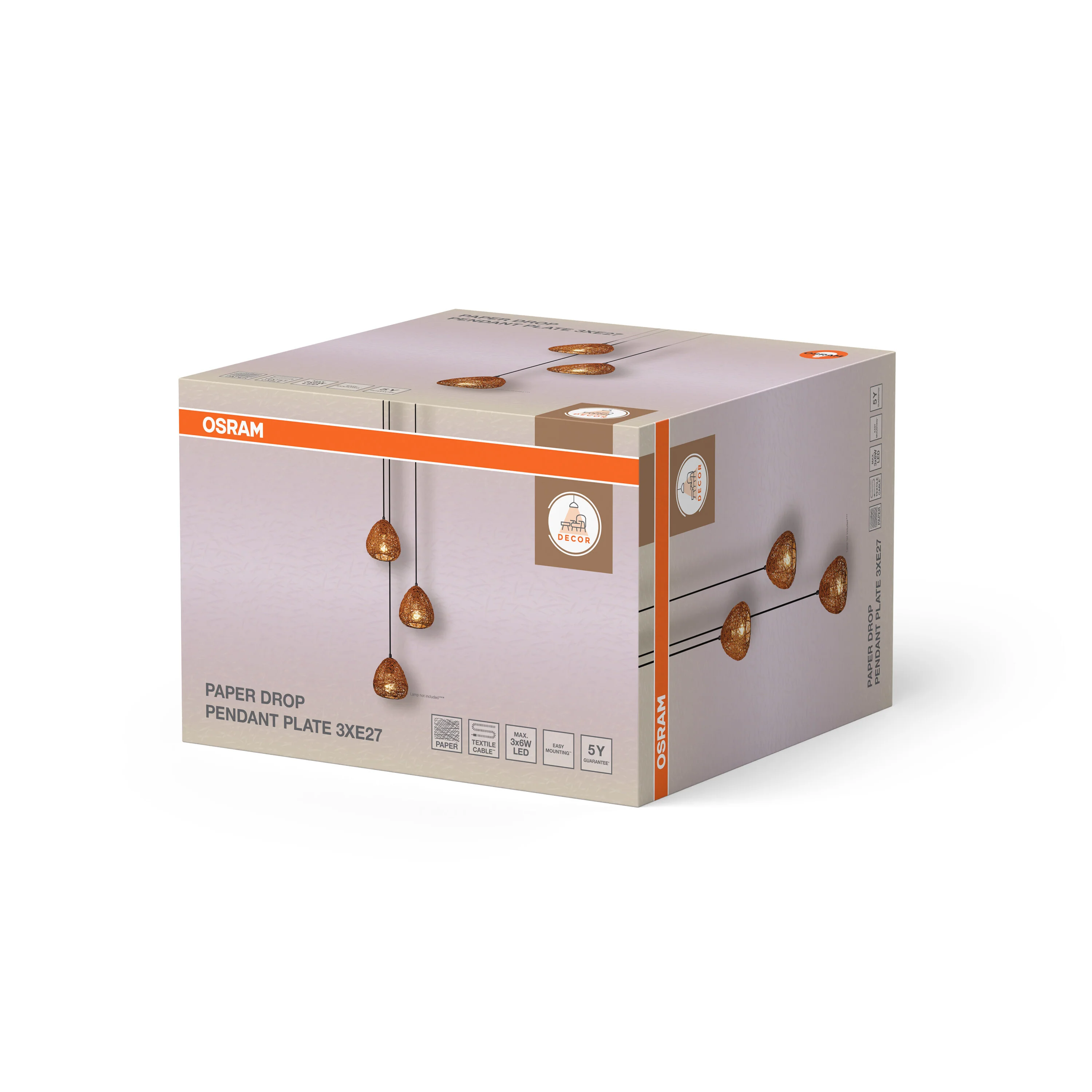 OSRAM Decor Paper Drop Wisząca talerzowy E27 beżowy - Image 6