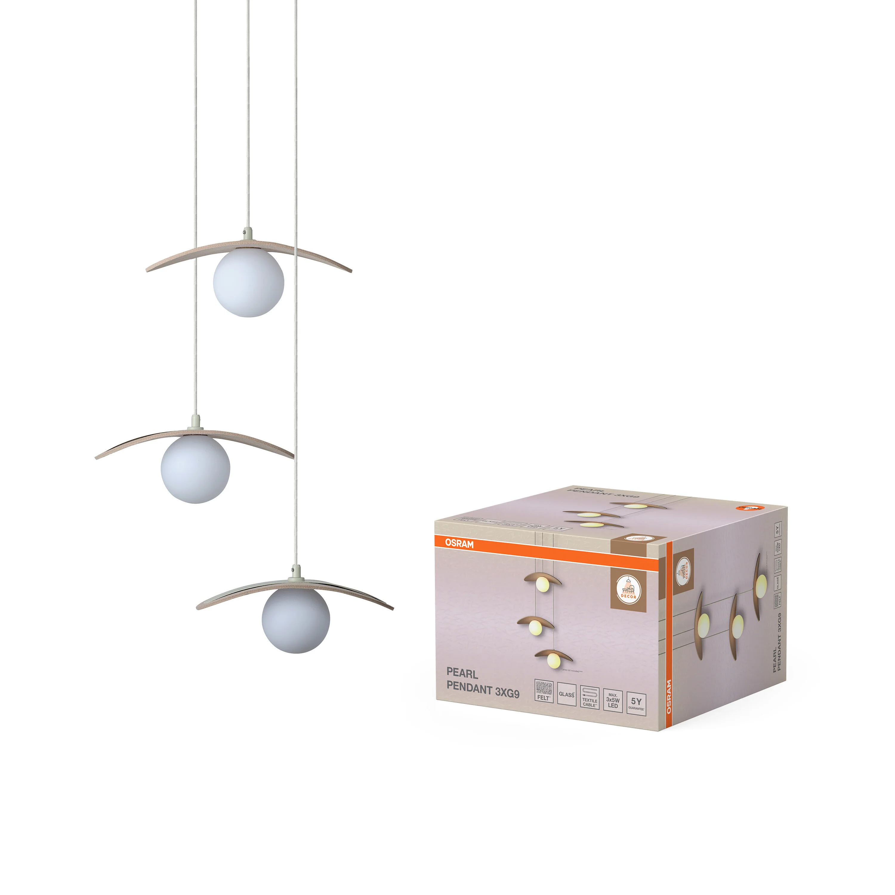 OSRAM Decor Pearl Wisząca 3xG9 beżowy - Image 5