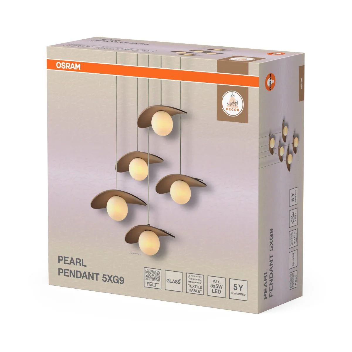 OSRAM Decor Pearl Wisząca 5xG9 beżowy - Image 2