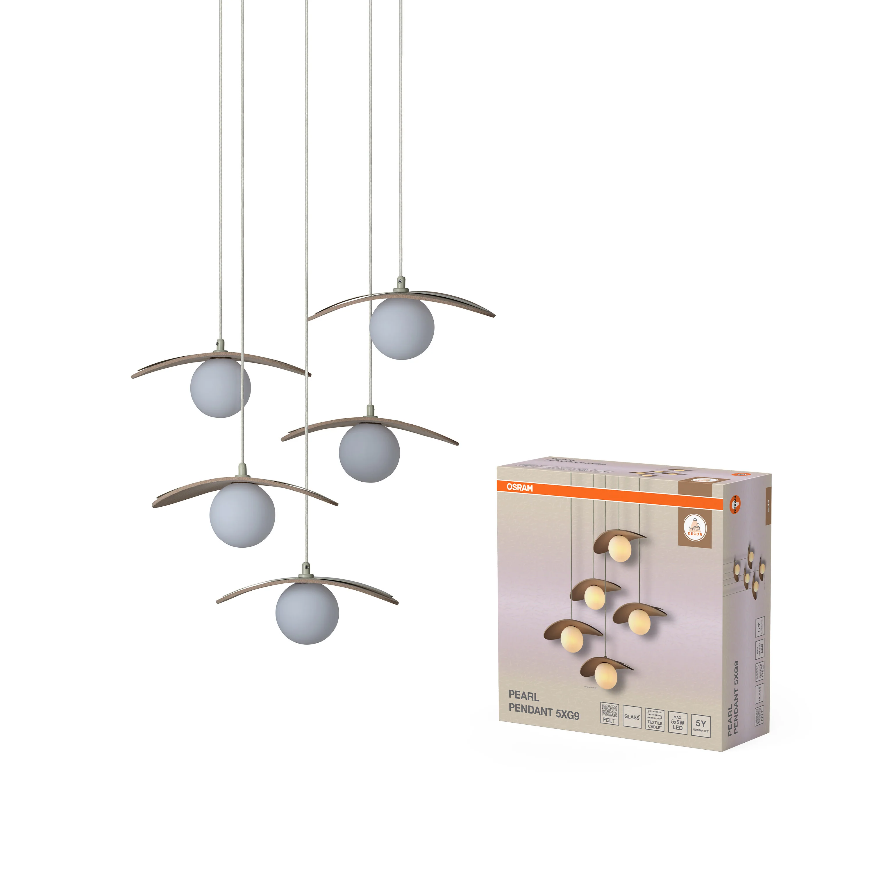 OSRAM Decor Pearl Wisząca 5xG9 beżowy - Image 5
