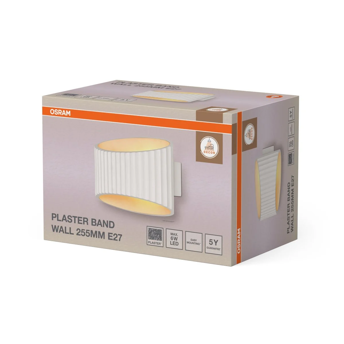 OSRAM Decor Plaster Band Kinkiet 255 1x E27 - Image 2