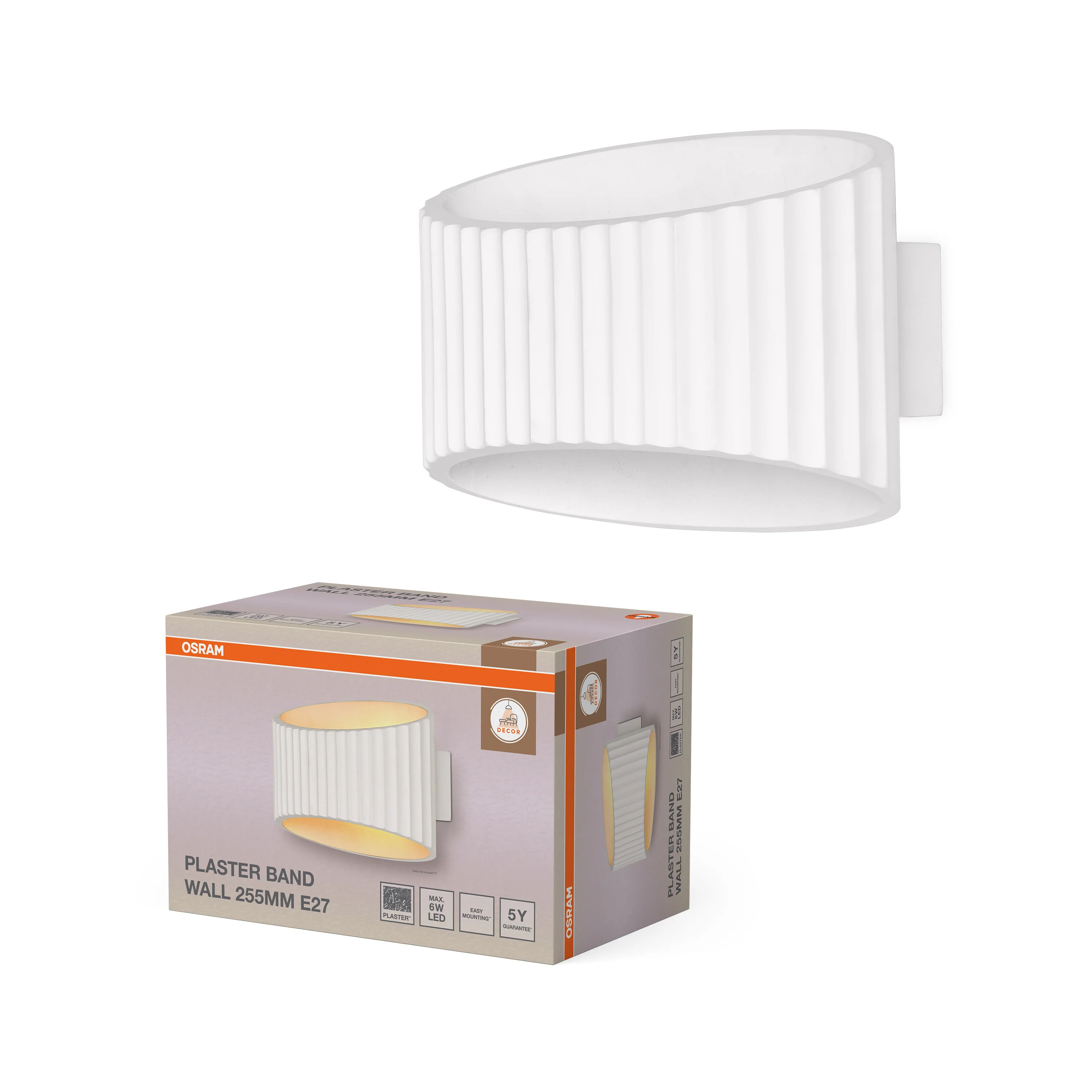 OSRAM Decor Plaster Band Kinkiet 255 1x E27 - Image 5