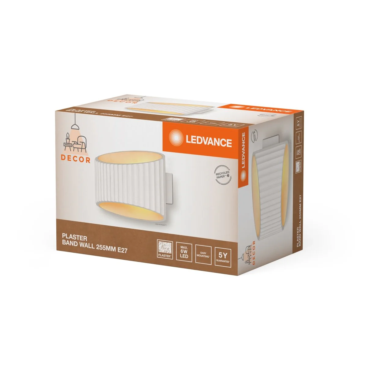 OSRAM Decor Plaster Band kinkiet 255 1xE27 - Image 2