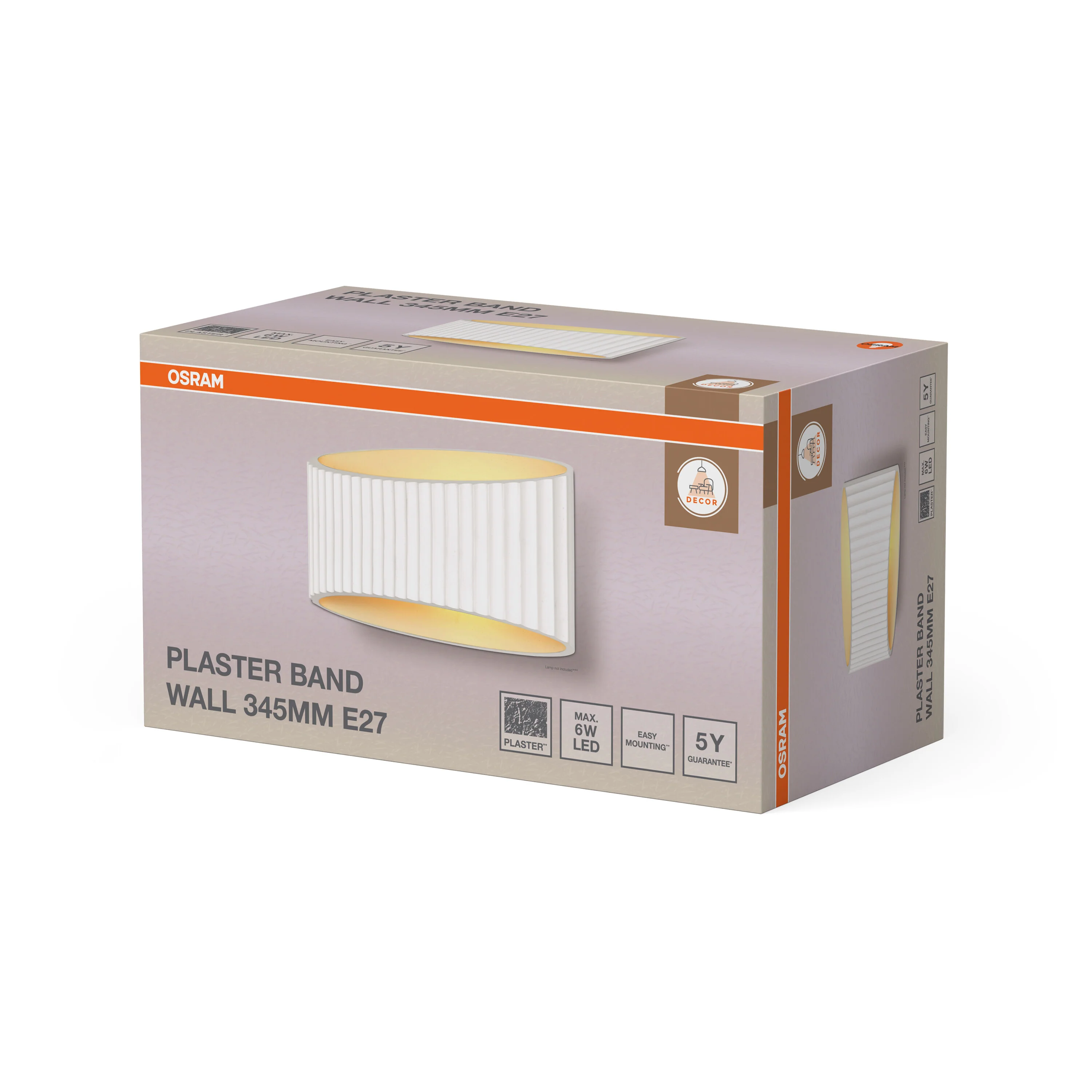 OSRAM Decor Plaster Band Kinkiet 345 1x E27 biały - Image 6