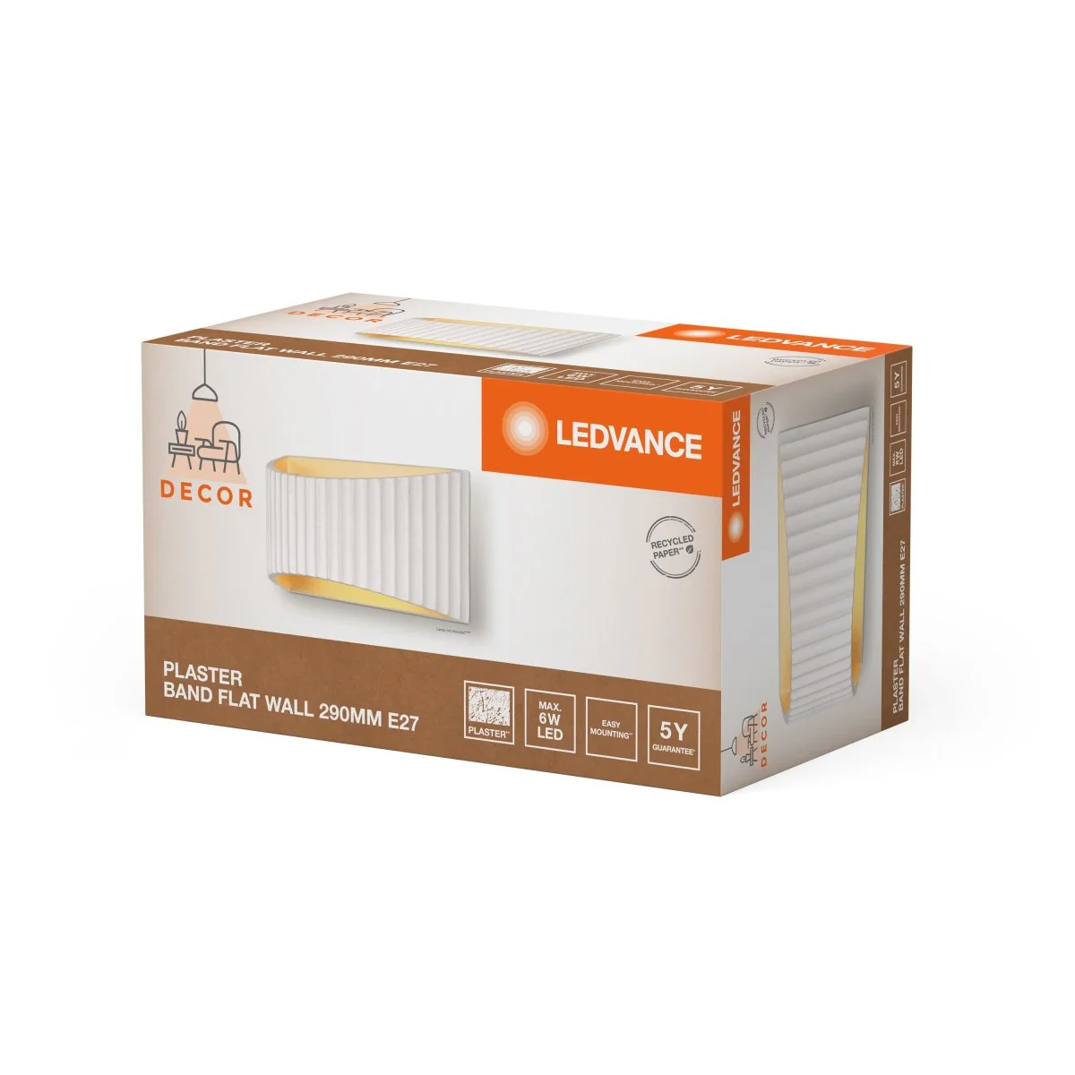 OSRAM Decor Plaster Cone Wisząca E27 White Gloss - Image 2