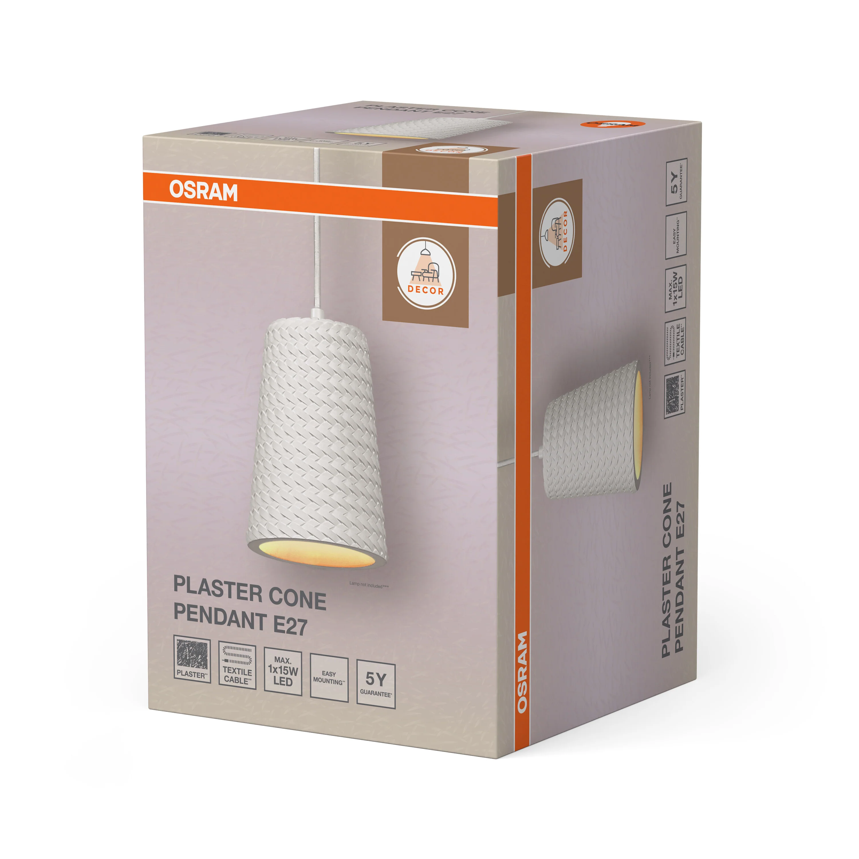 OSRAM Decor Plaster Cup Wisząca E27 biały - Image 6