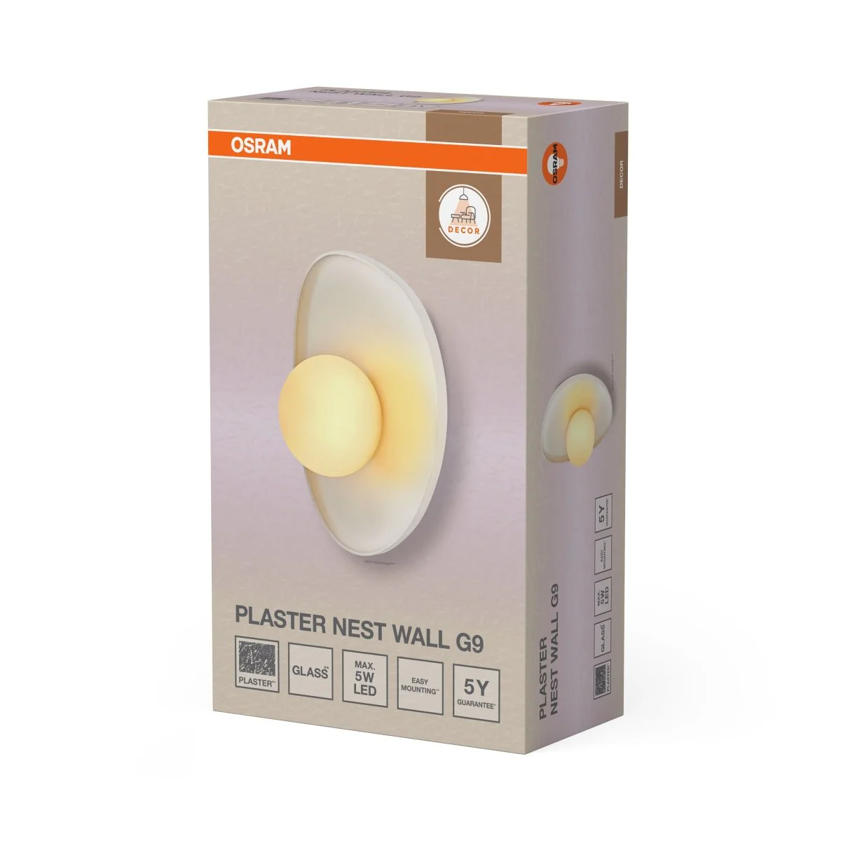 OSRAM Decor Plaster Nest Kinkiet 1x G9 biały - Image 2