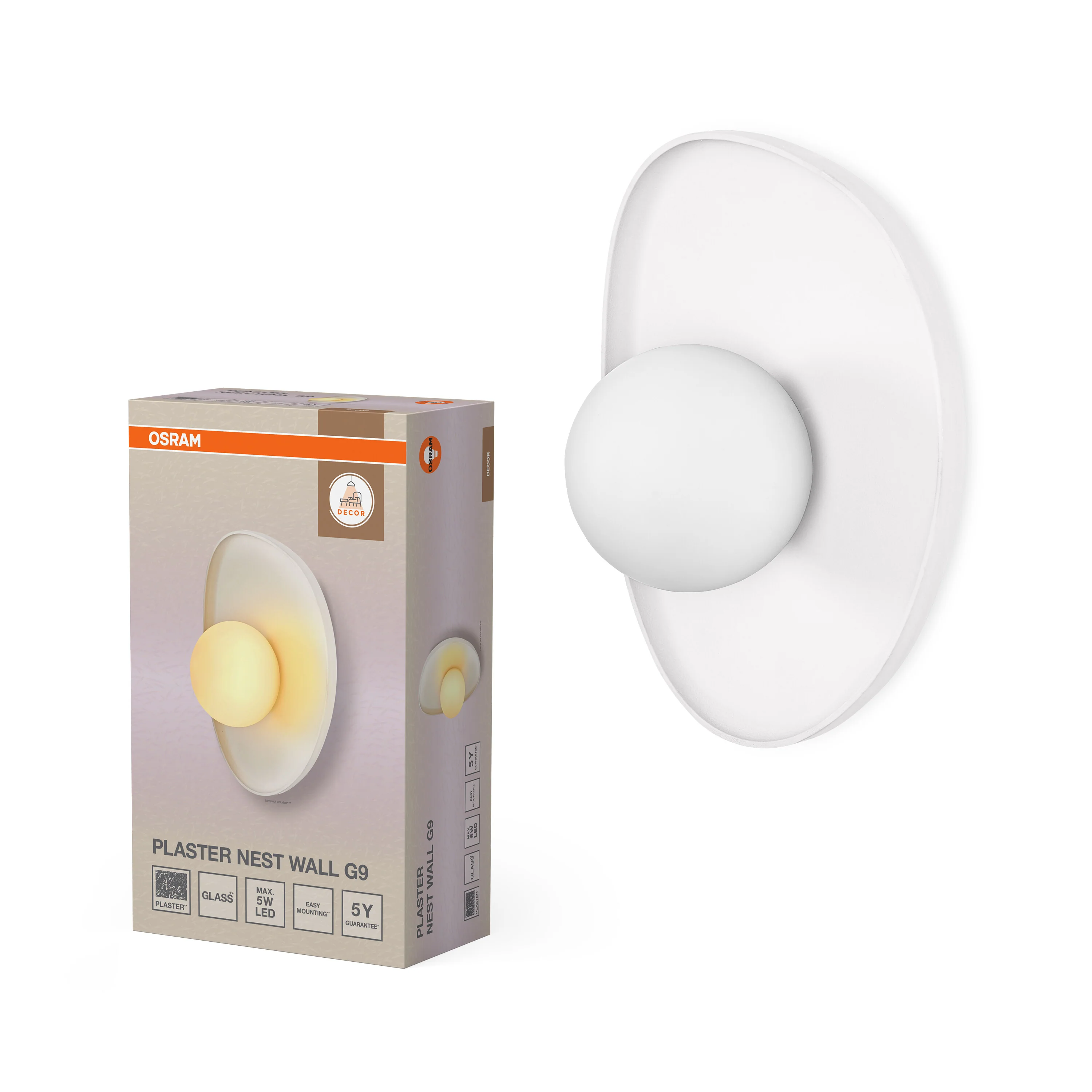 OSRAM Decor Plaster Nest Kinkiet 1x G9 biały - Image 5