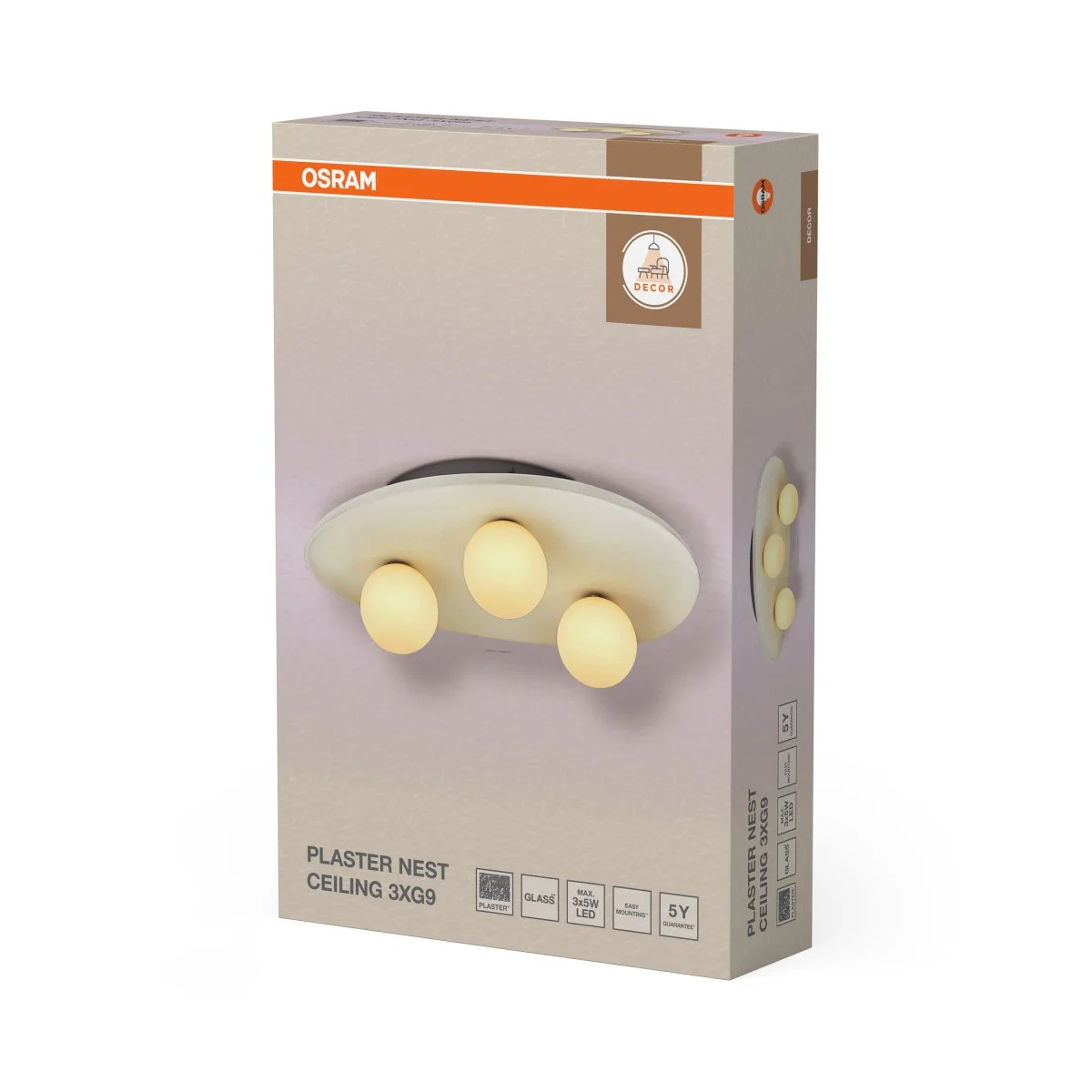 OSRAM Decor Plaster Nest Plafon 3x G9 biały - Image 2