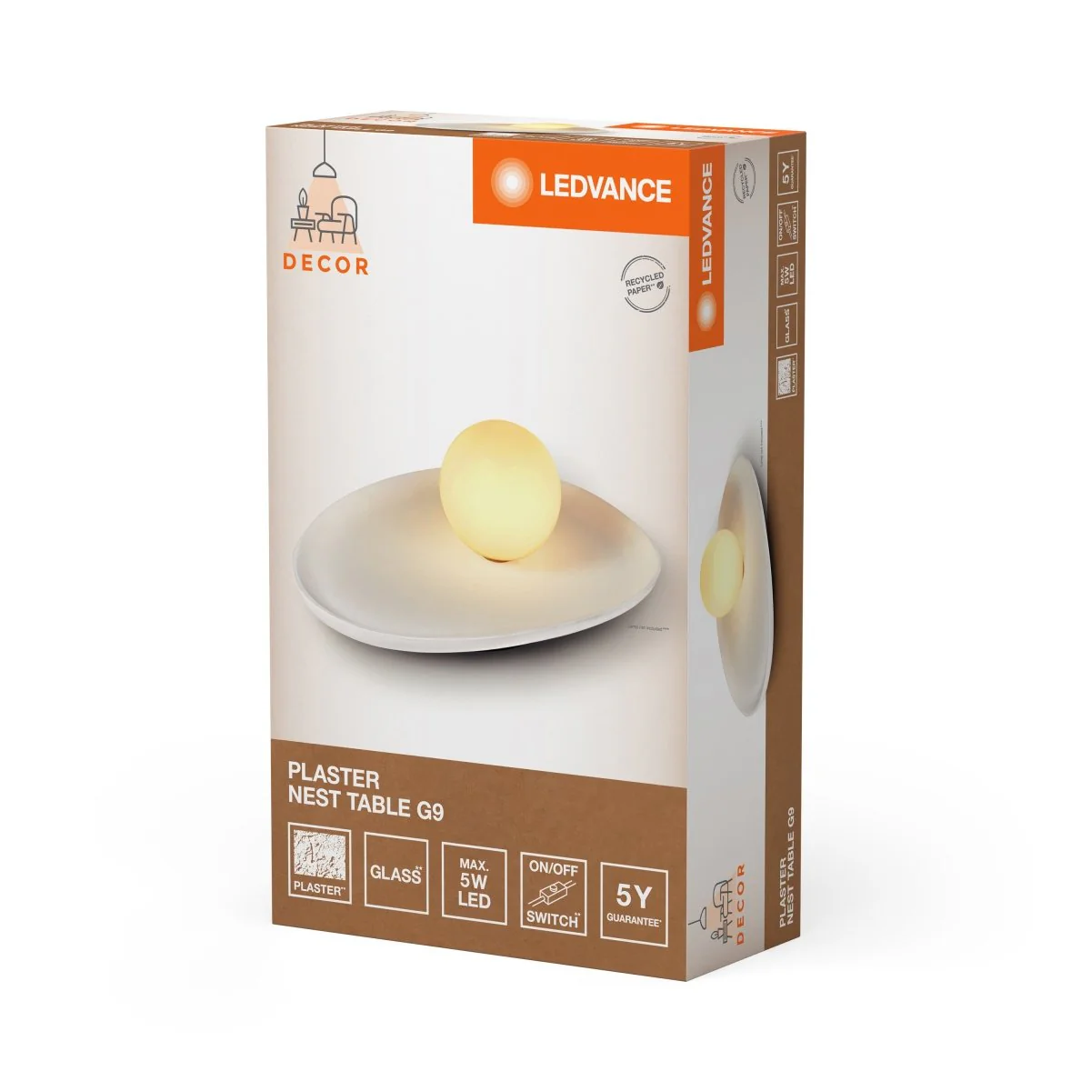 OSRAM Decor Plaster Nest Plafon 3xG9 biały - Image 2
