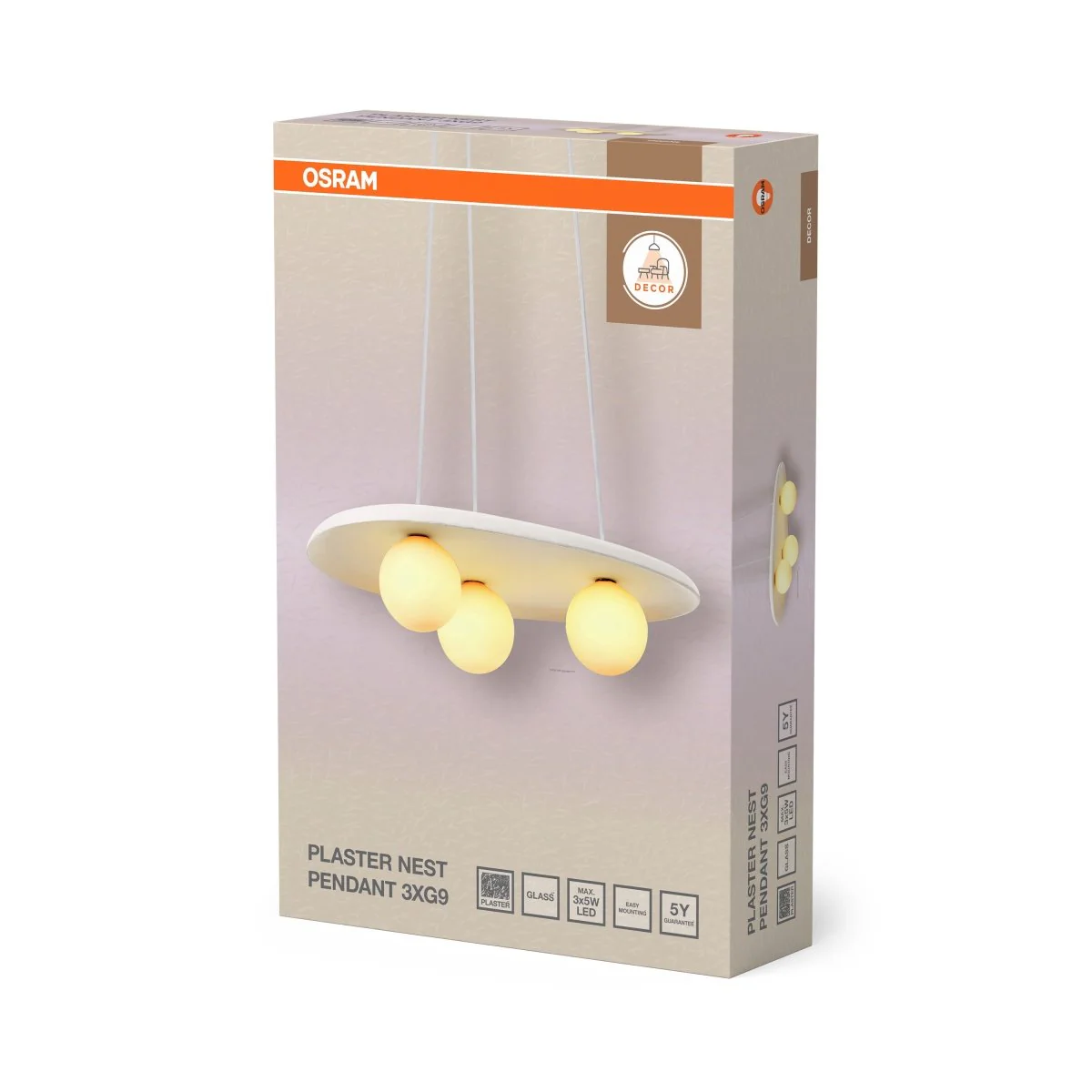 OSRAM Decor Plaster Nest Wisząca G9 biały - Image 2