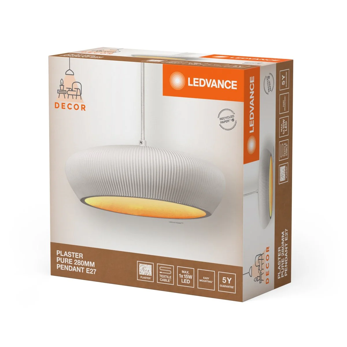 OSRAM Decor Plaster Pure Pendant 280 E27 biały - Image 2