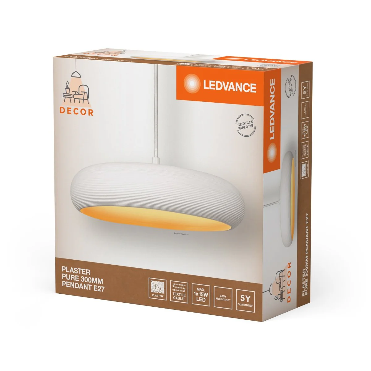 OSRAM Decor Plaster Pure Pendant 300 E27 biały - Image 2