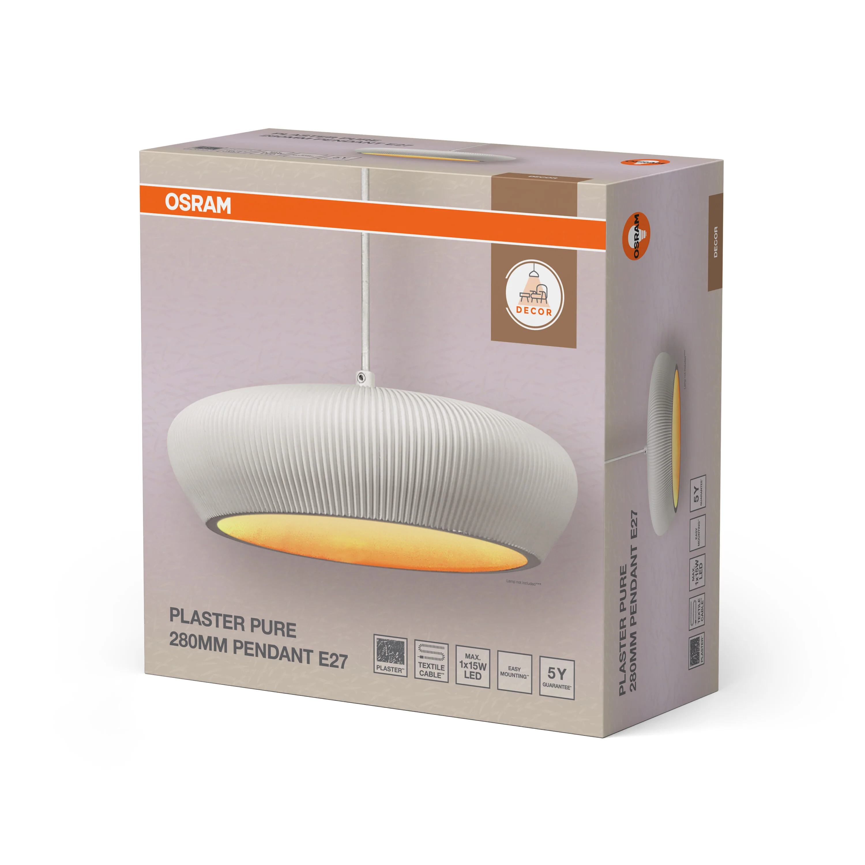 OSRAM Decor Plaster Pure Wisząca 280mm E27 biały - Image 6