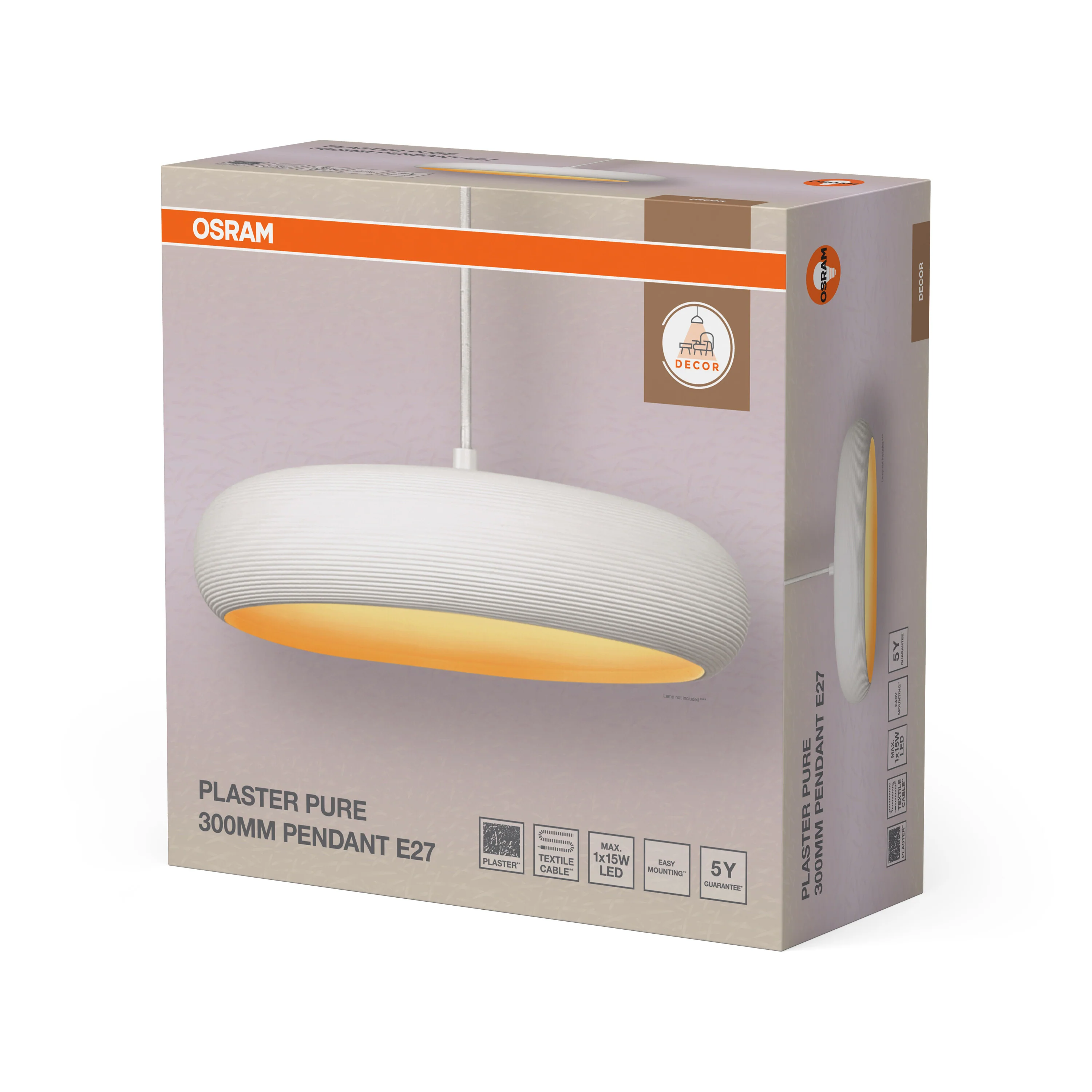 OSRAM Decor Plaster Pure Wisząca 300mm E27 biały - Image 6