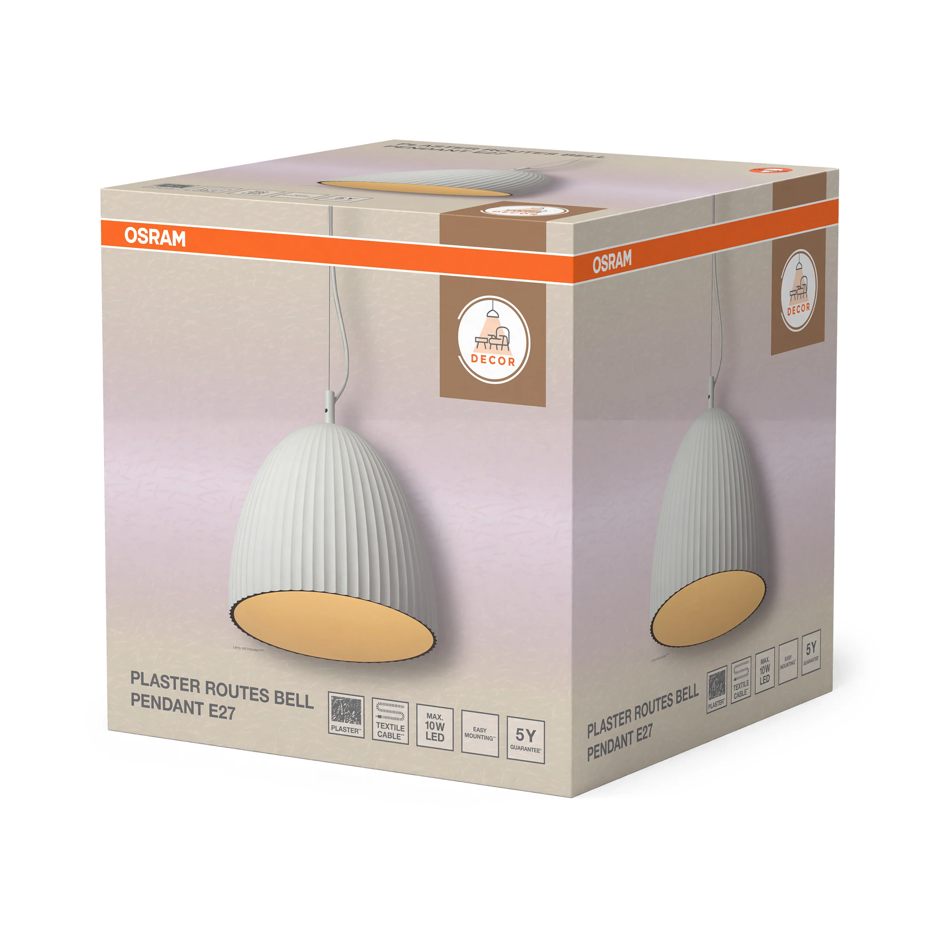 OSRAM Decor Plaster Routes Bell Wisząca 1xE27 biały - Image 6