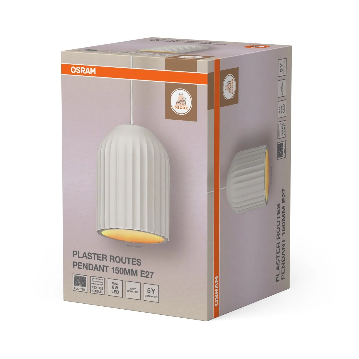 OSRAM Decor Plaster Routes Wisząca 150 E27 biały - Image 2