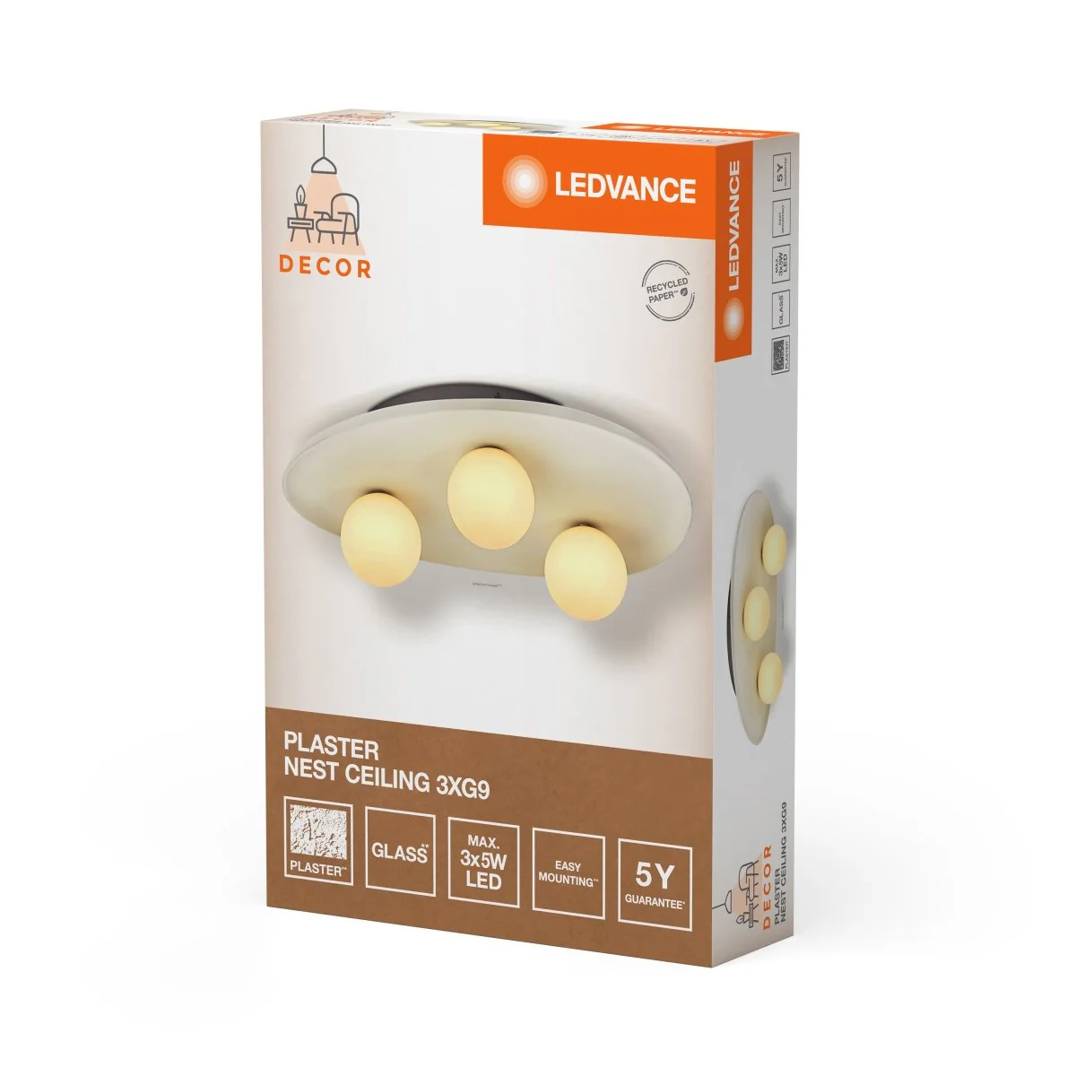 OSRAM Decor Plaster Tube Wisząca E27 biały - Image 2