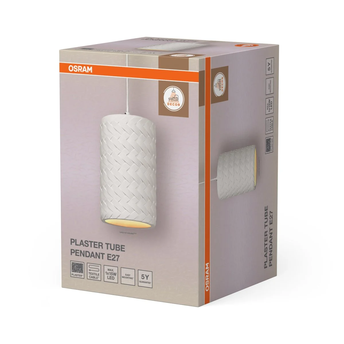 OSRAM Decor Plaster Wood Wisząca 220mm E27 biały - Image 2