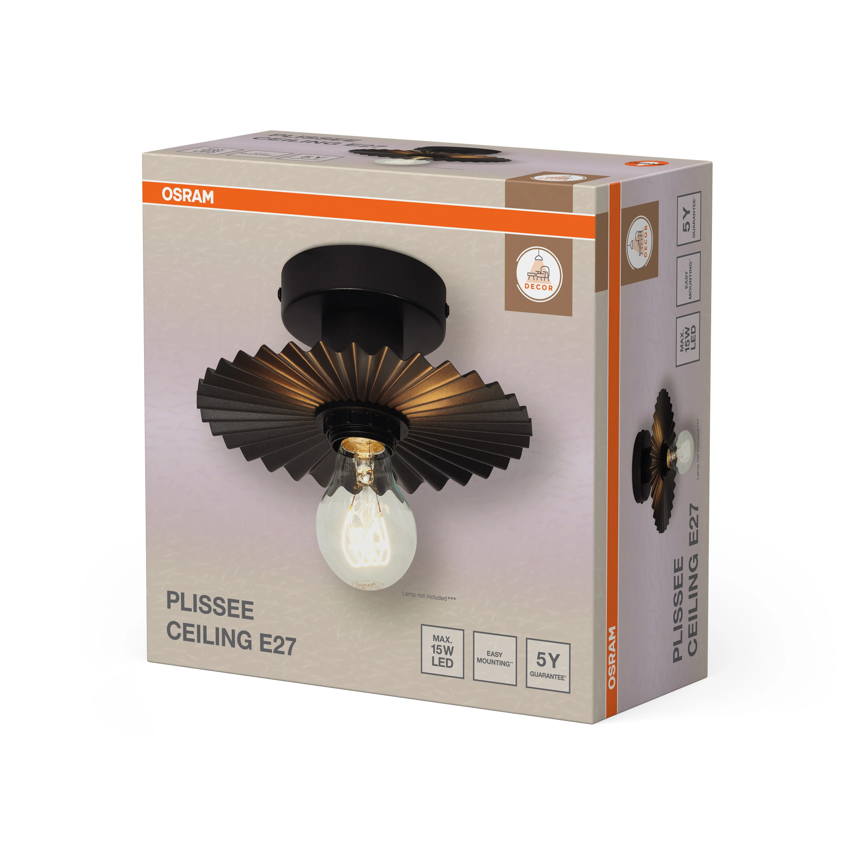 OSRAM Decor Plisse Plafon E 27 ciemny szary - Image 6