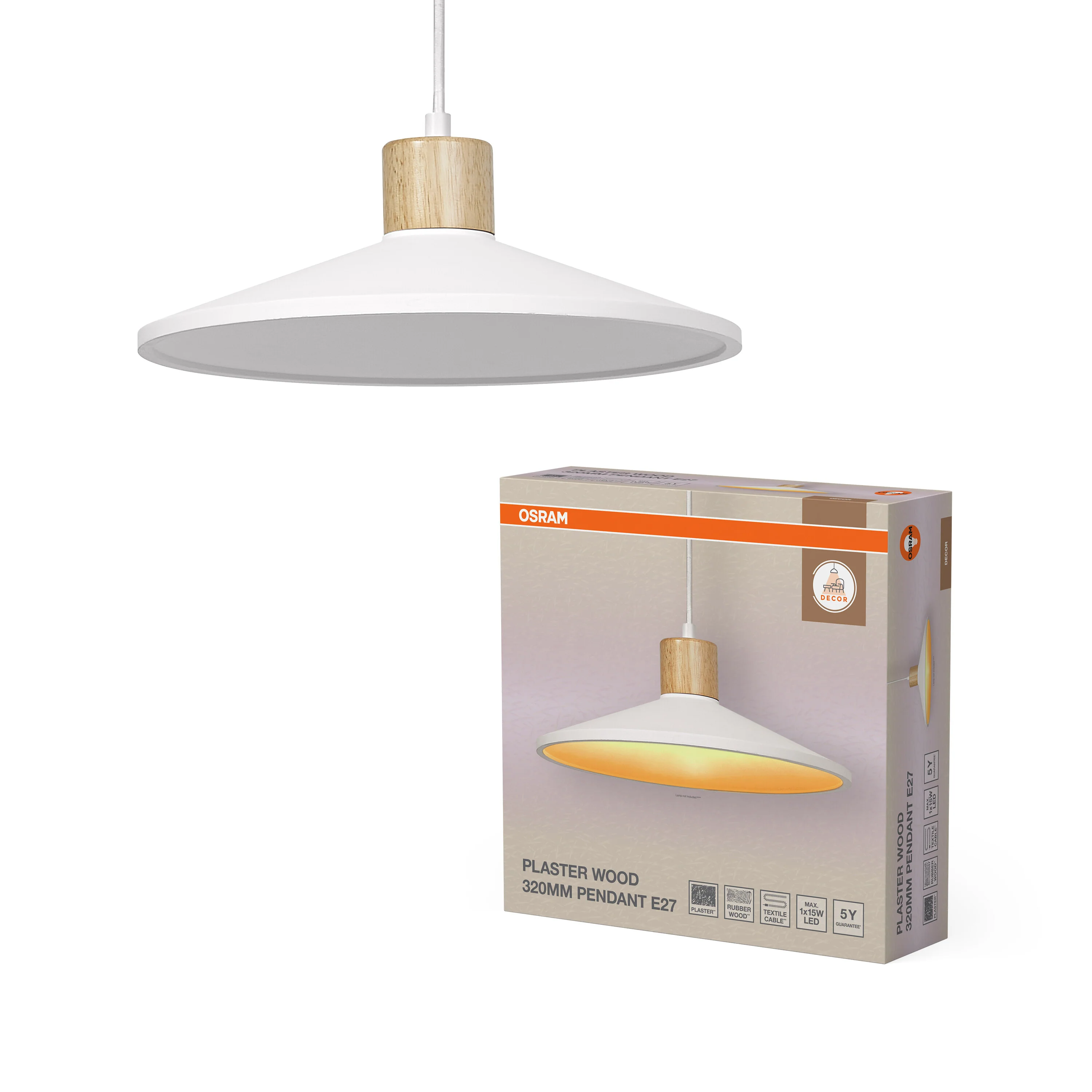 OSRAM Decor Plisse Plafon E27 ciemnoszary - Image 5