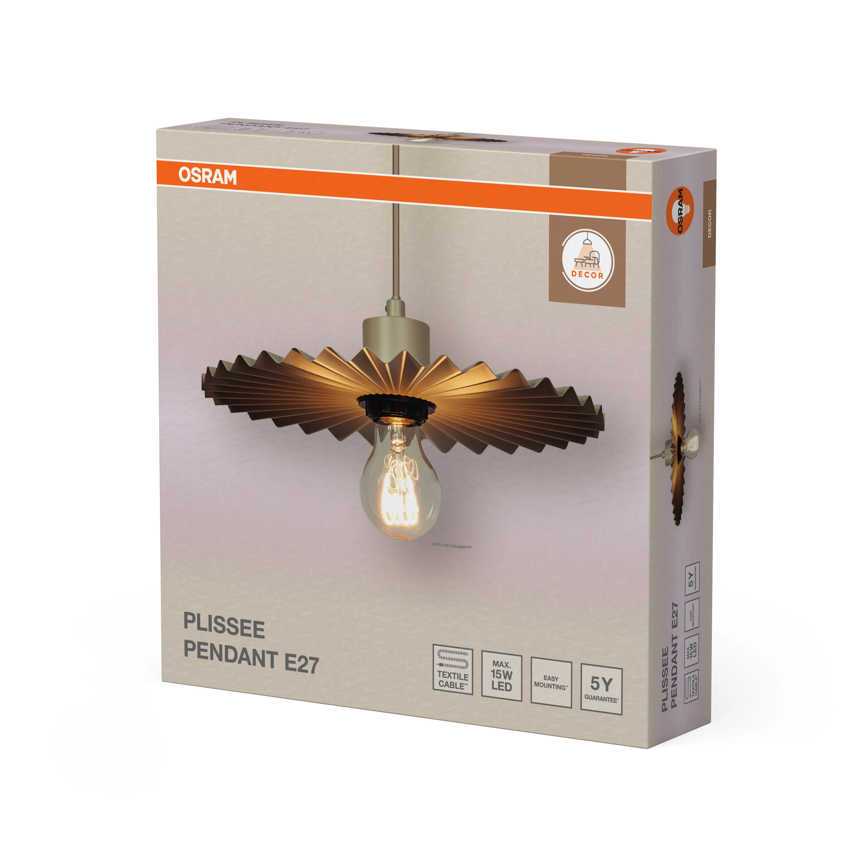 OSRAM Decor Plisse Wisząca E27 beżowy - Image 6