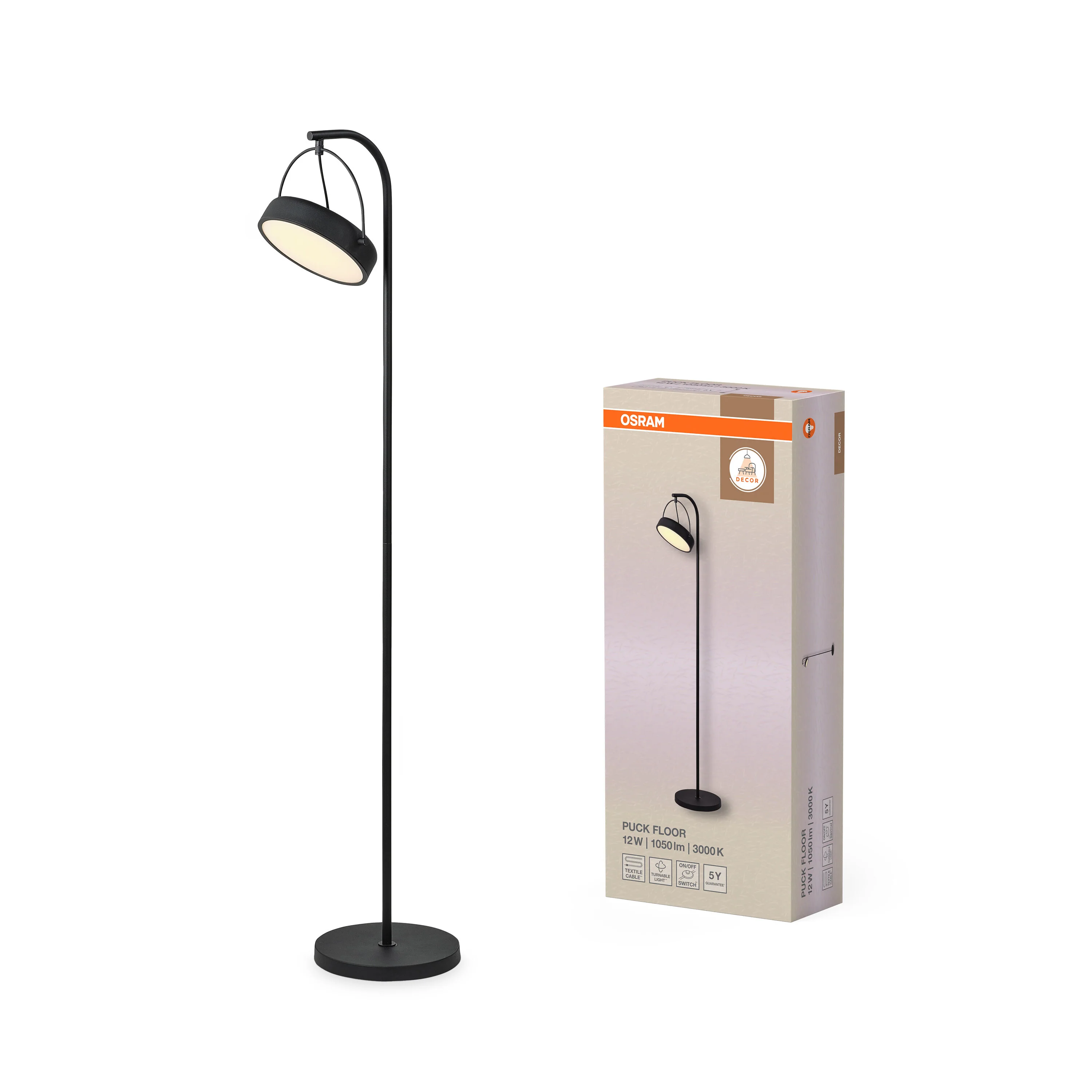 OSRAM Decor Puck Lampa stojąca 12W 930 czarna - Image 5