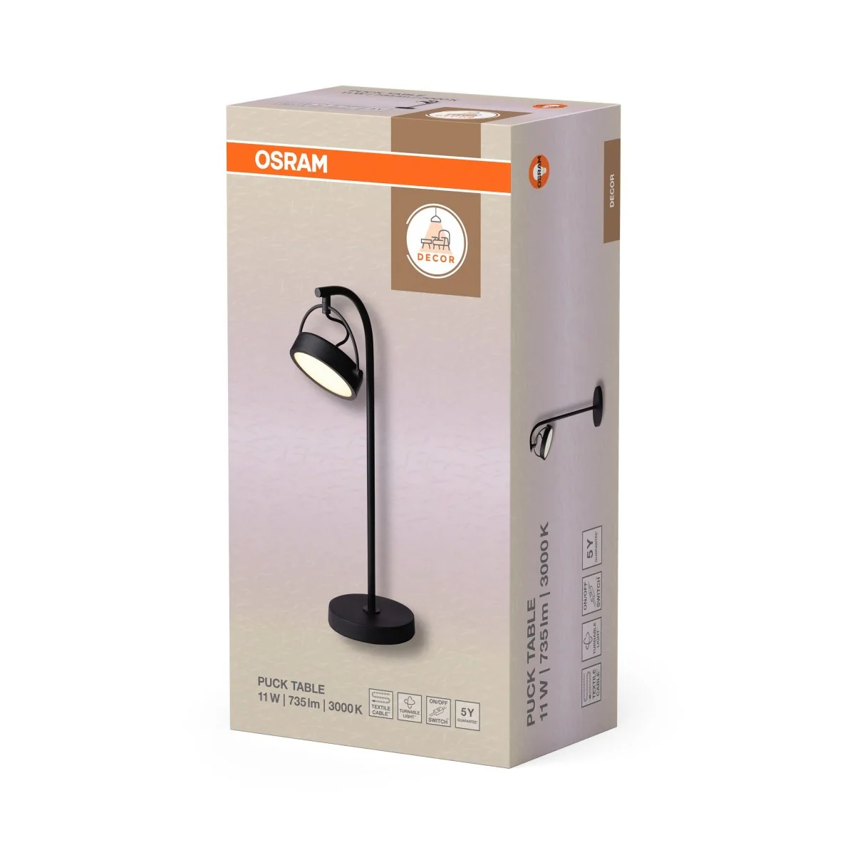 OSRAM Decor Puck Lampa stołowa 11W 930 czarna - Image 2