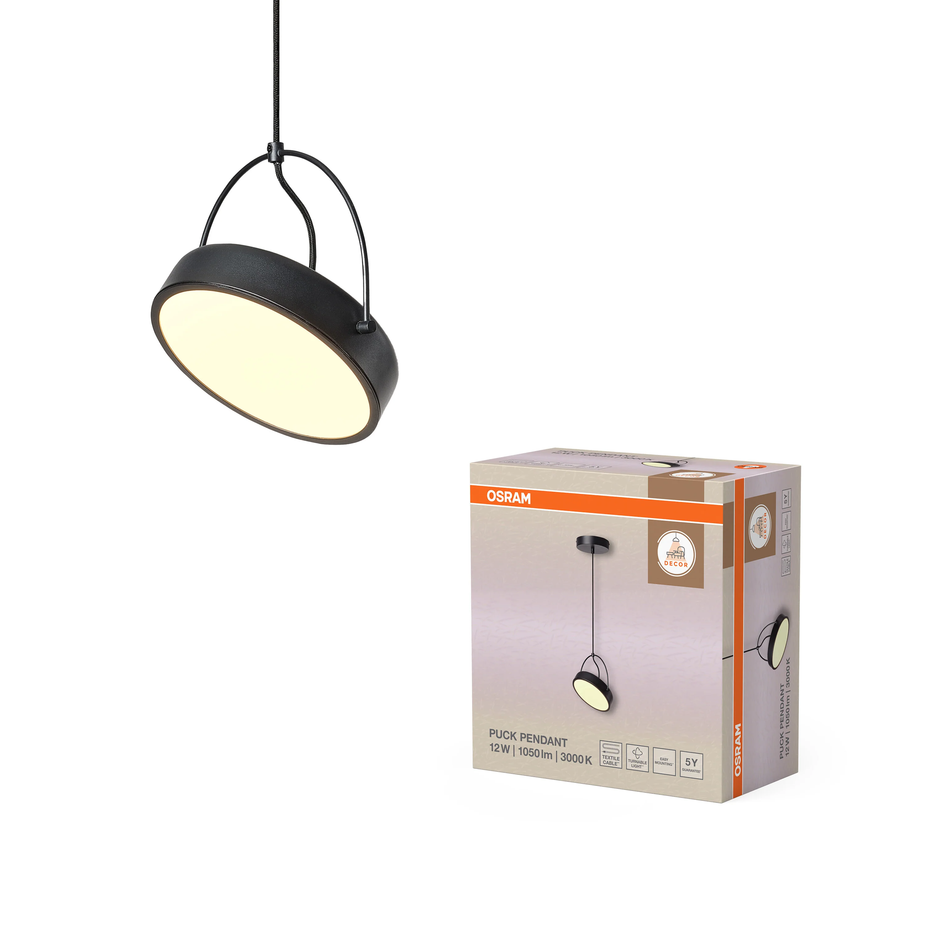 OSRAM Decor Puck Wisząca 1x 12W 930 czarny - Image 5