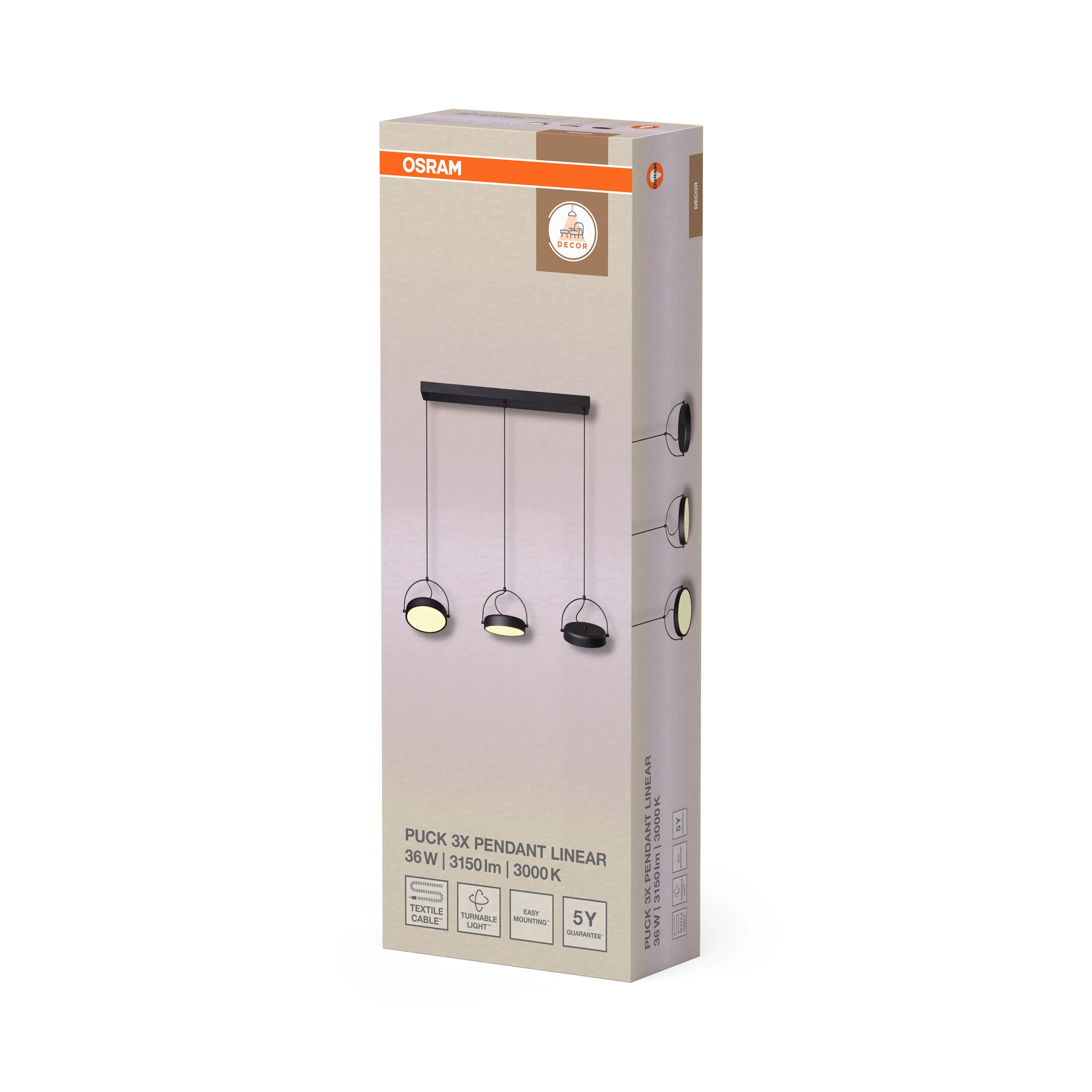 OSRAM Decor Puck Wisząca LN 3x 36W 930 czarny - Image 6