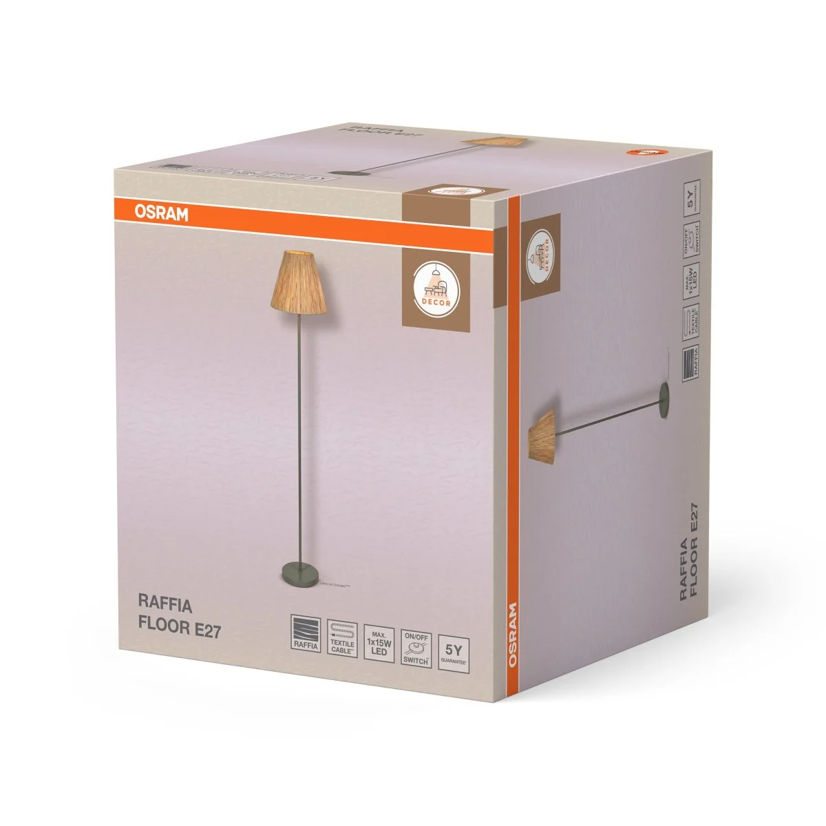 OSRAM Decor Raffia Lampa stojąca  E27 zielona - Image 2