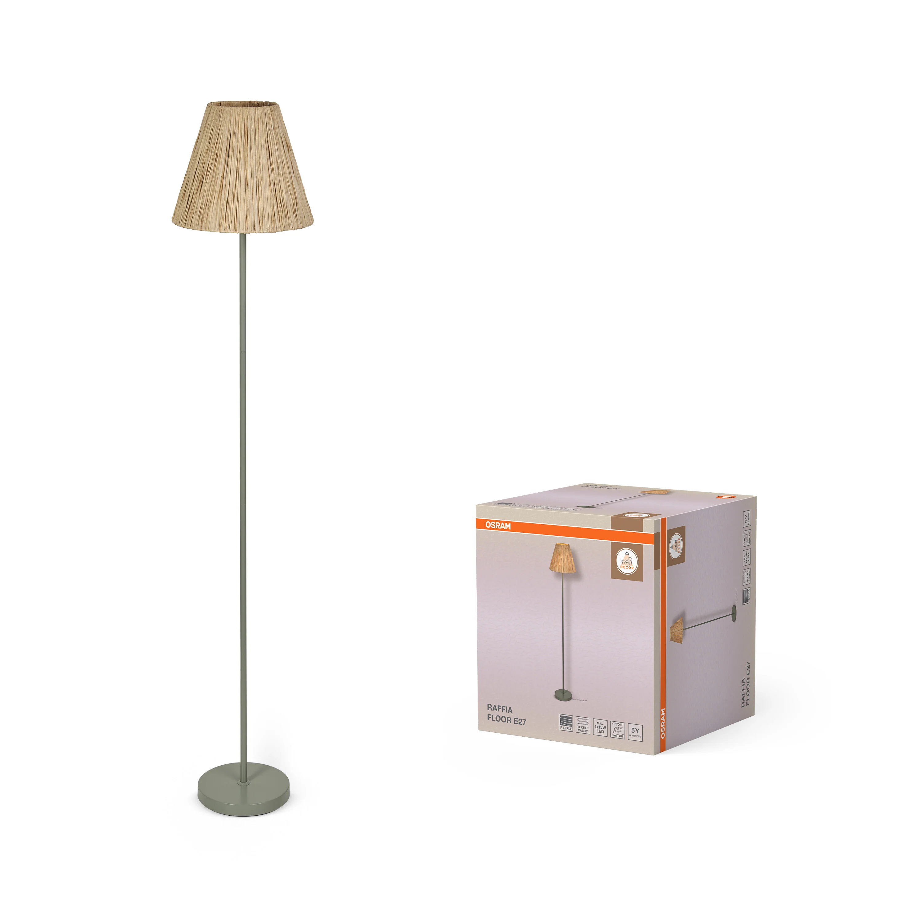 OSRAM Decor Raffia Lampa stojąca  E27 zielona - Image 5