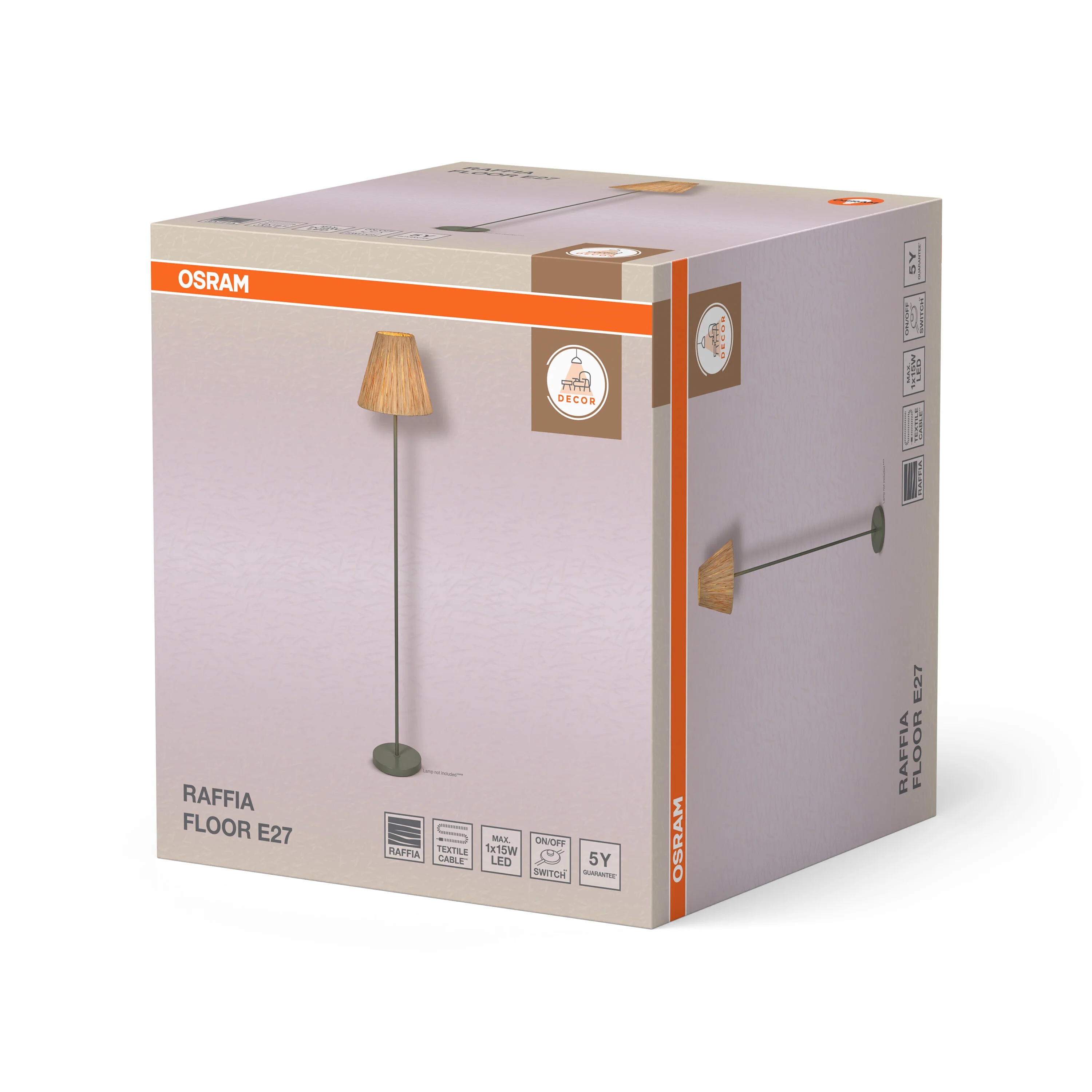 OSRAM Decor Raffia Lampa stojąca  E27 zielona - Image 6