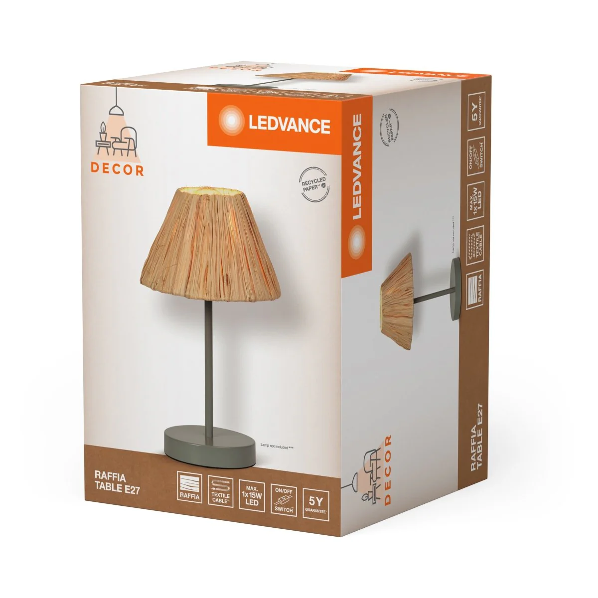 OSRAM Decor Raffia Lampa stołowa E 27 zielona - Image 2
