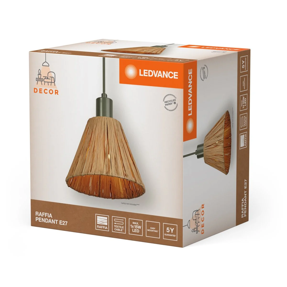 OSRAM Decor Raffia Wisząca 1x E27 zielony - Image 2