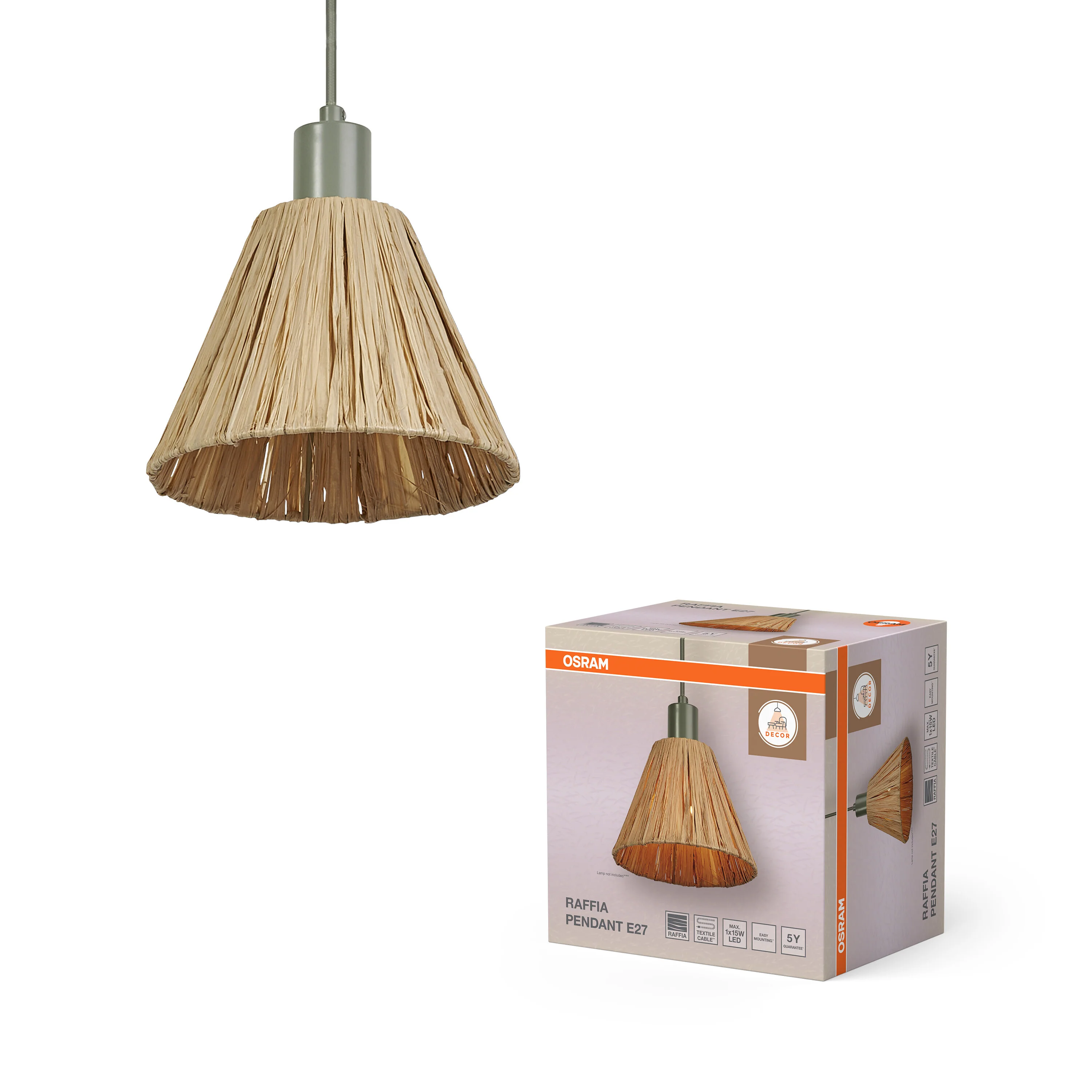 OSRAM Decor Raffia Wisząca E27 zielony - Image 5