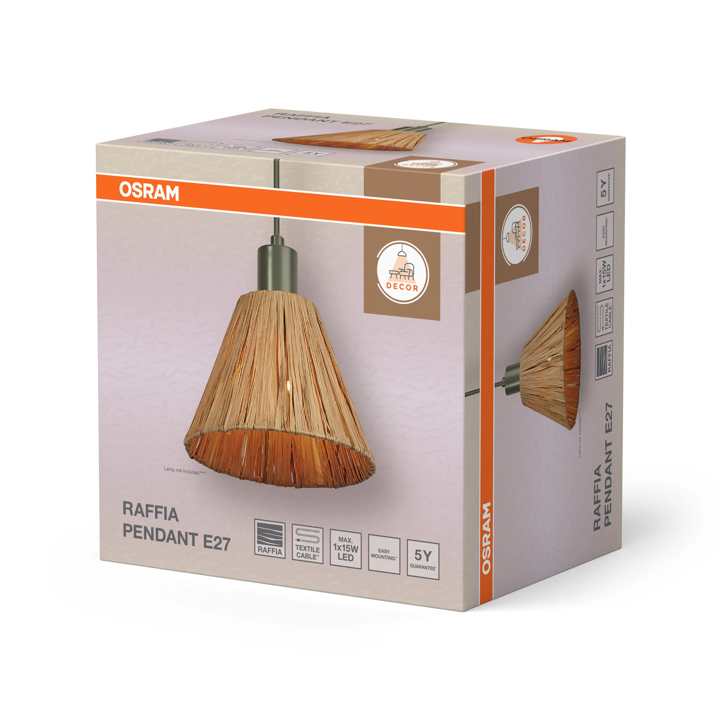OSRAM Decor Raffia Wisząca E27 zielony - Image 6