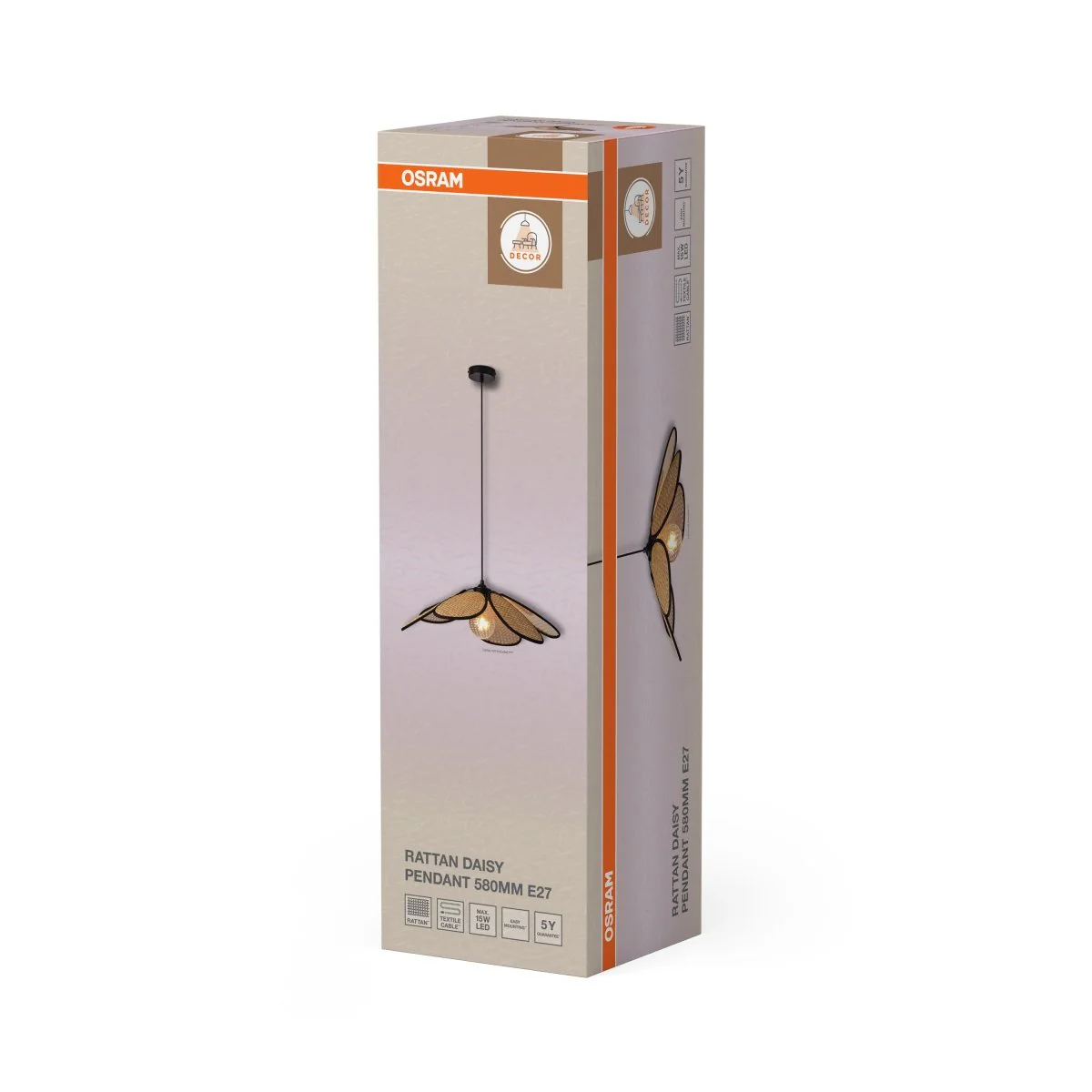OSRAM Decor Rattan Daisy Wisząca 580 E27 brązowy - Image 2