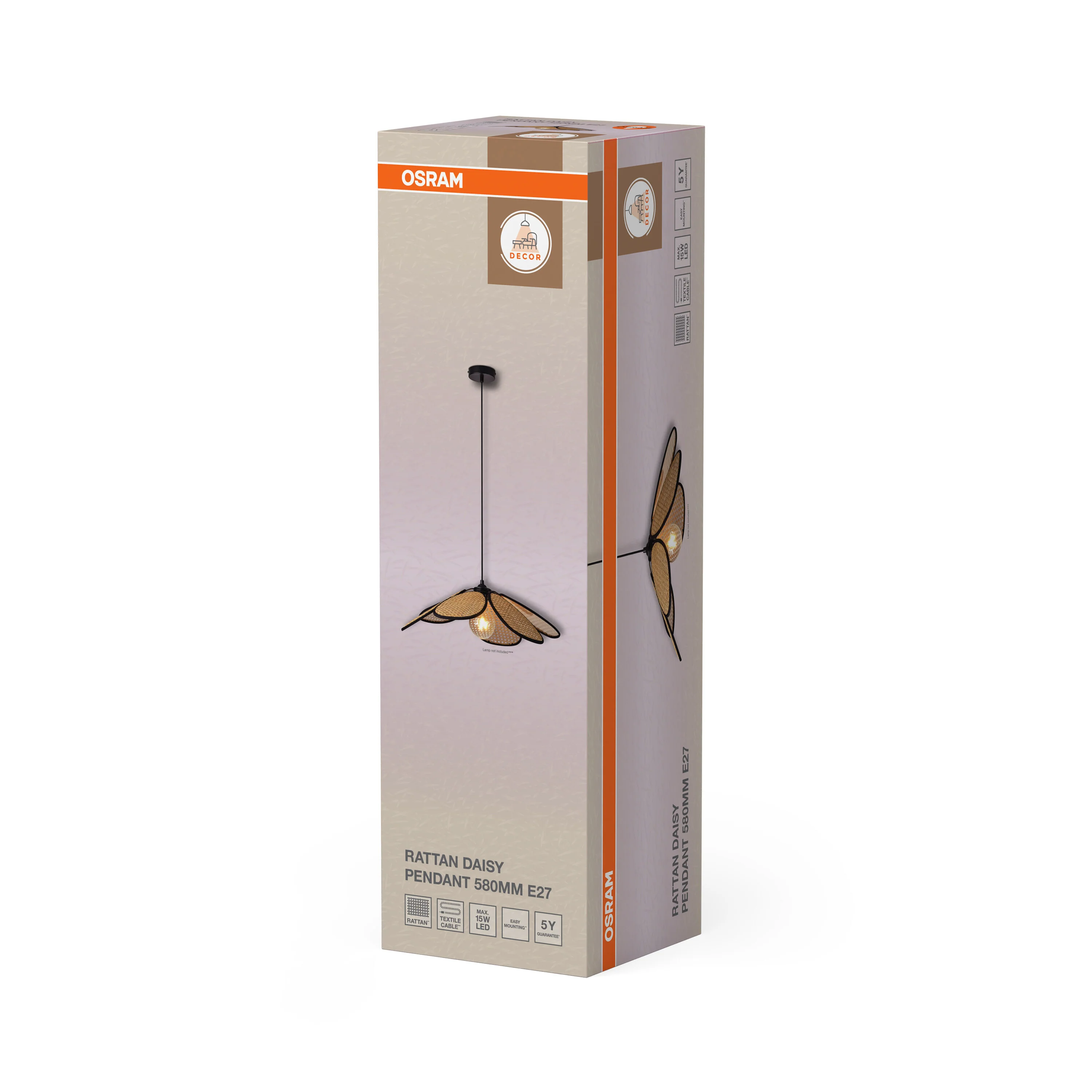 OSRAM Decor Rattan Daisy Wisząca 580 E27 brązowy - Image 6