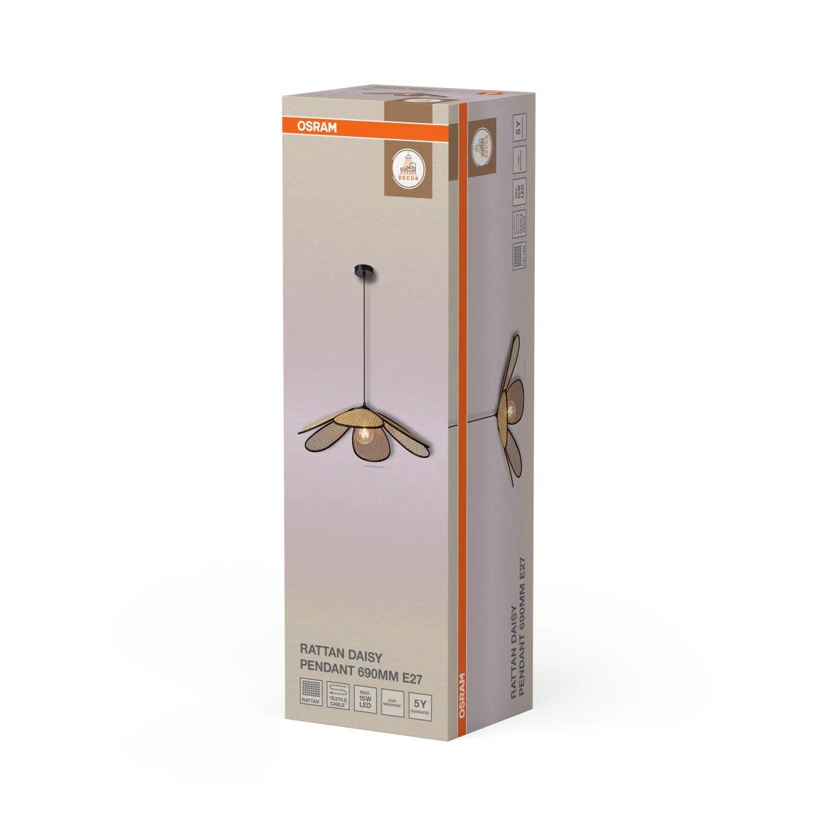 OSRAM Decor Rattan Daisy Wisząca 690 E27 brązowy - Image 2