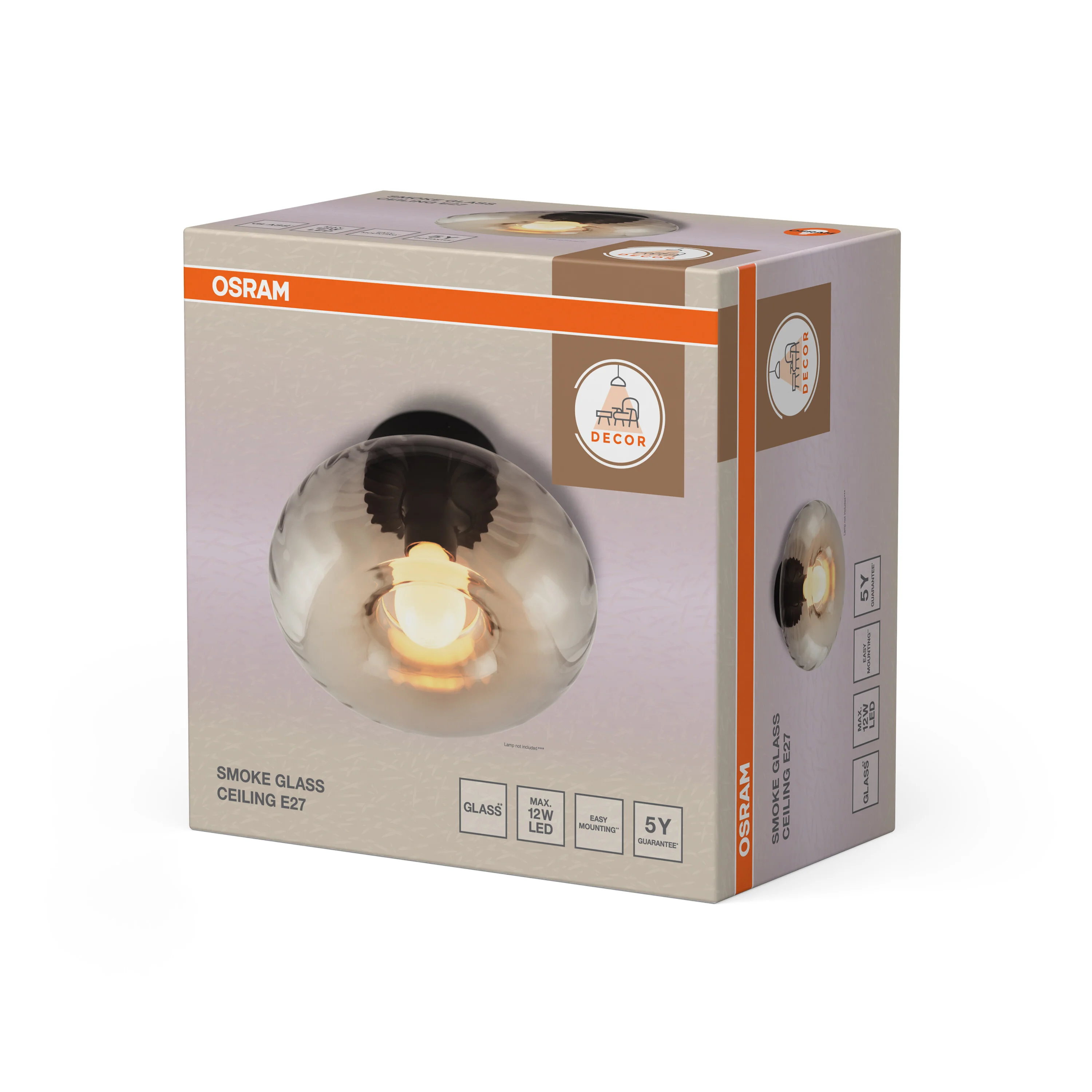 OSRAM Decor Smoke Glass Plafon E27 czarny - Image 6
