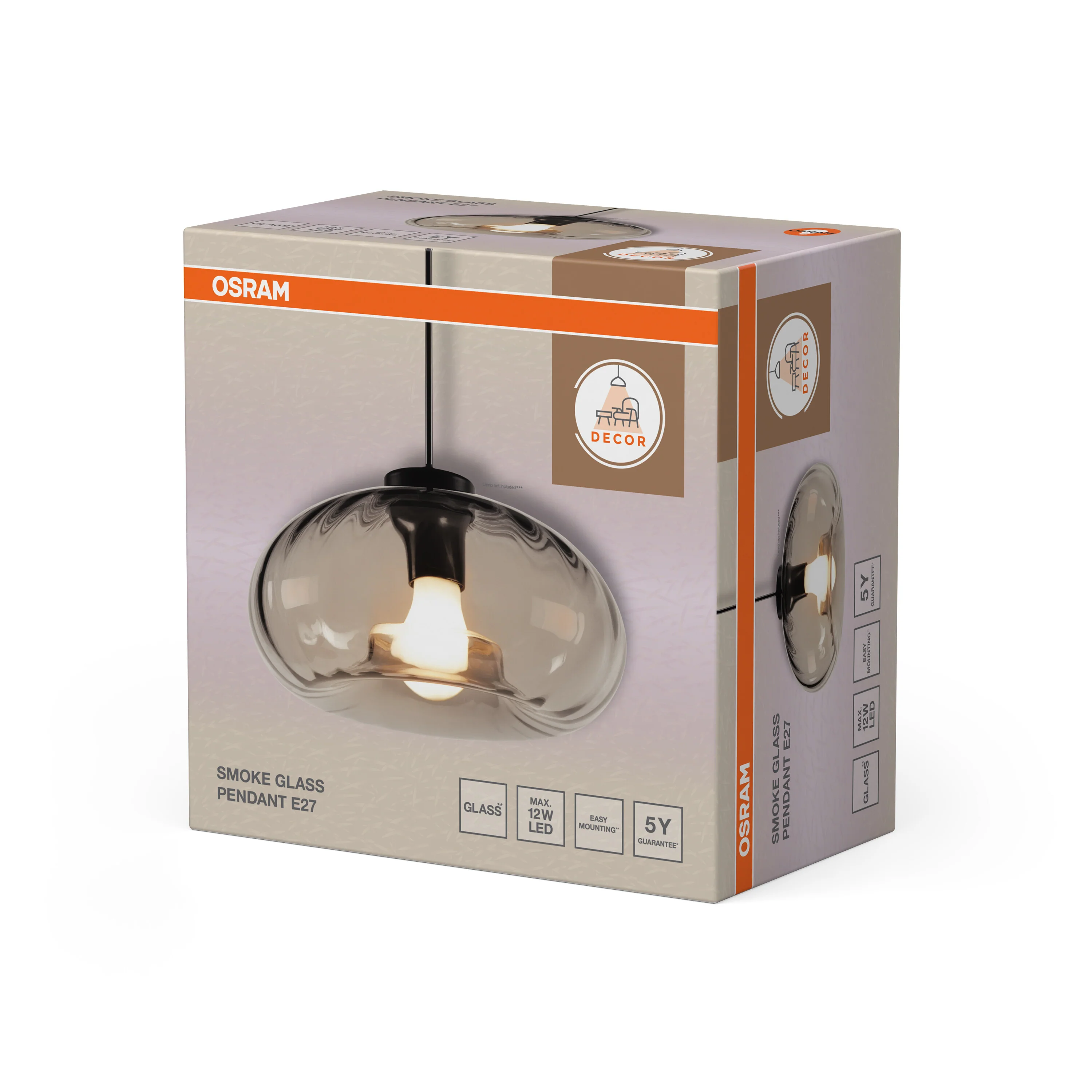 OSRAM Decor Smoke Glass Wisząca E27 czarny - Image 6