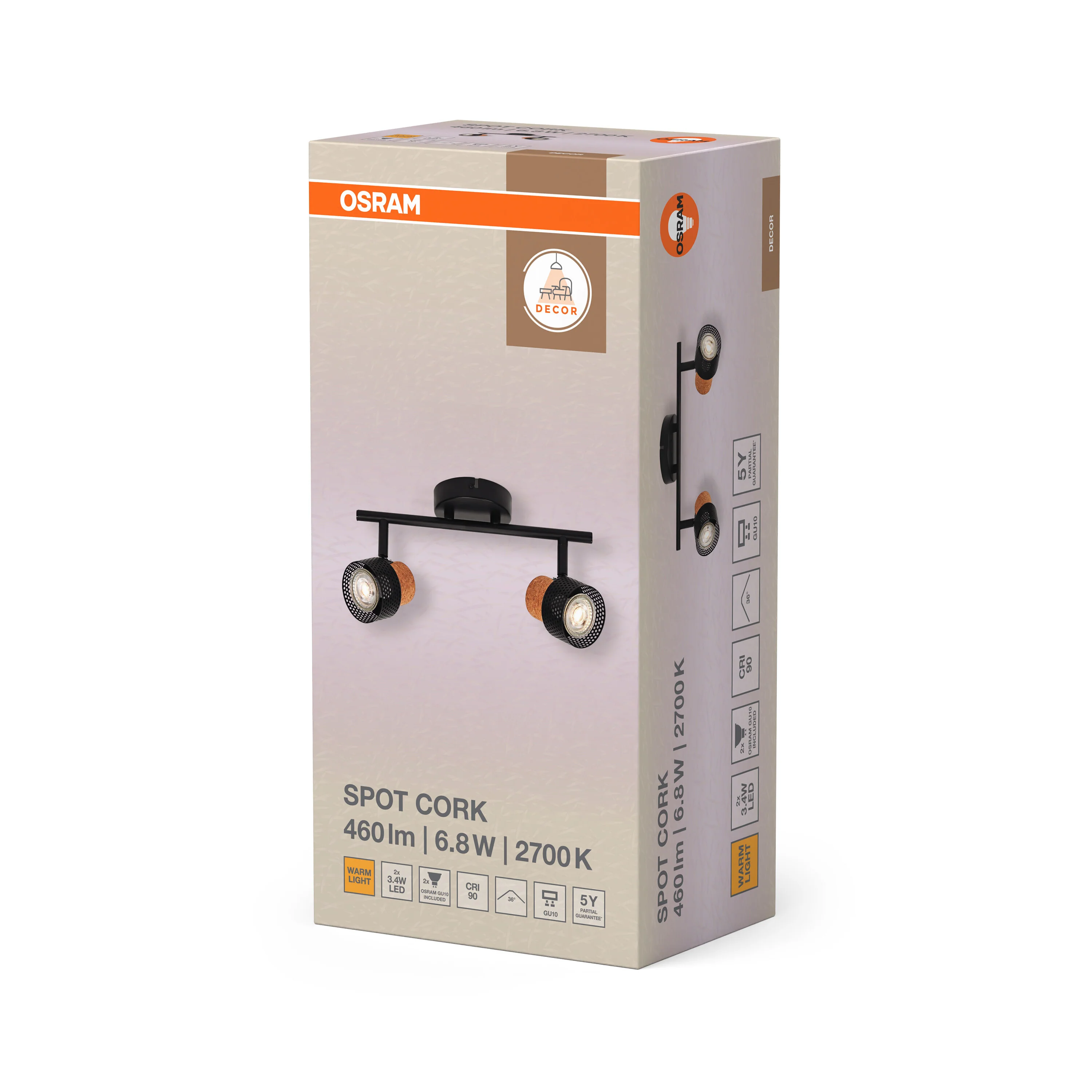 OSRAM DECOR SPOT CORK BLACK 2x3.4W 927 DIM - Image 6