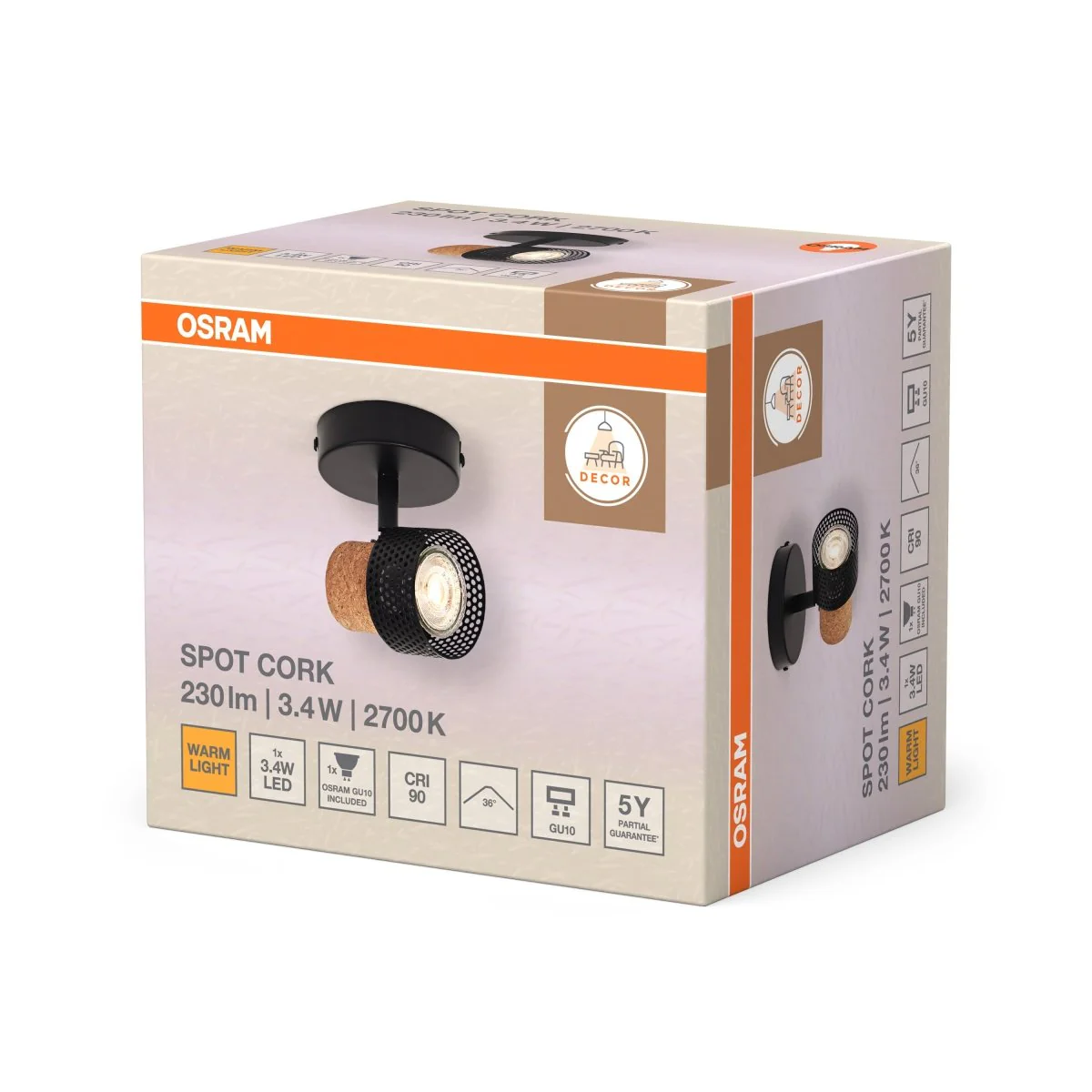 OSRAM DECOR SPOT CORK BLACK 3.4W 927 - Image 2
