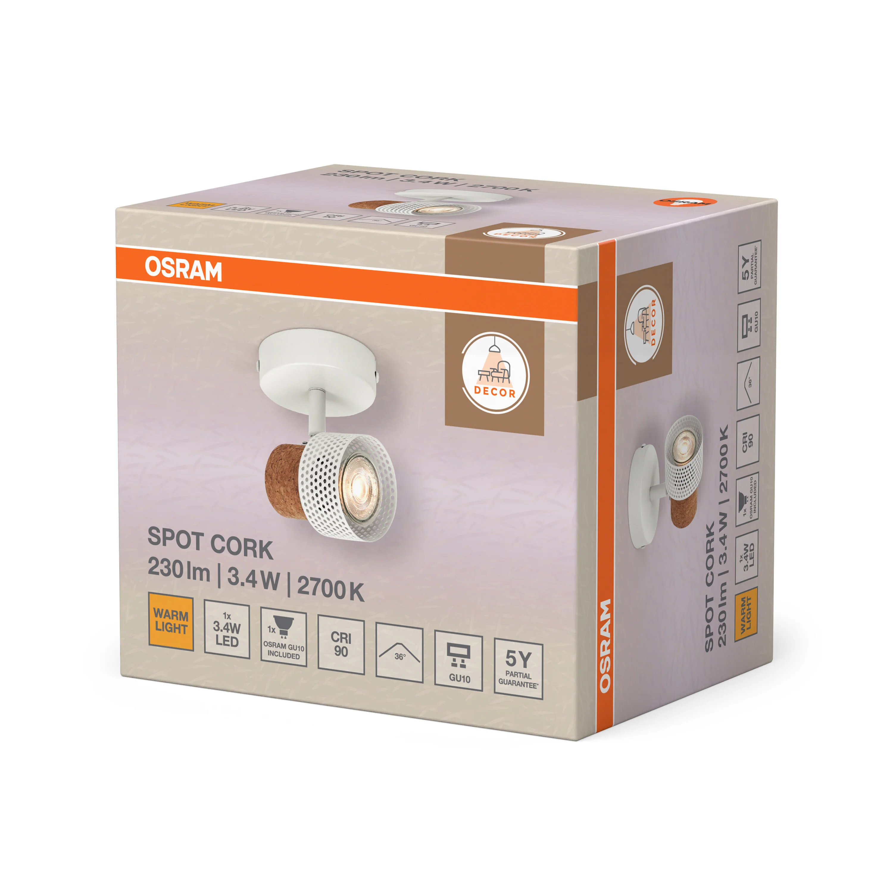 OSRAM DECOR SPOT CORK WHITE 1x3.4W 927 DIM - Image 6