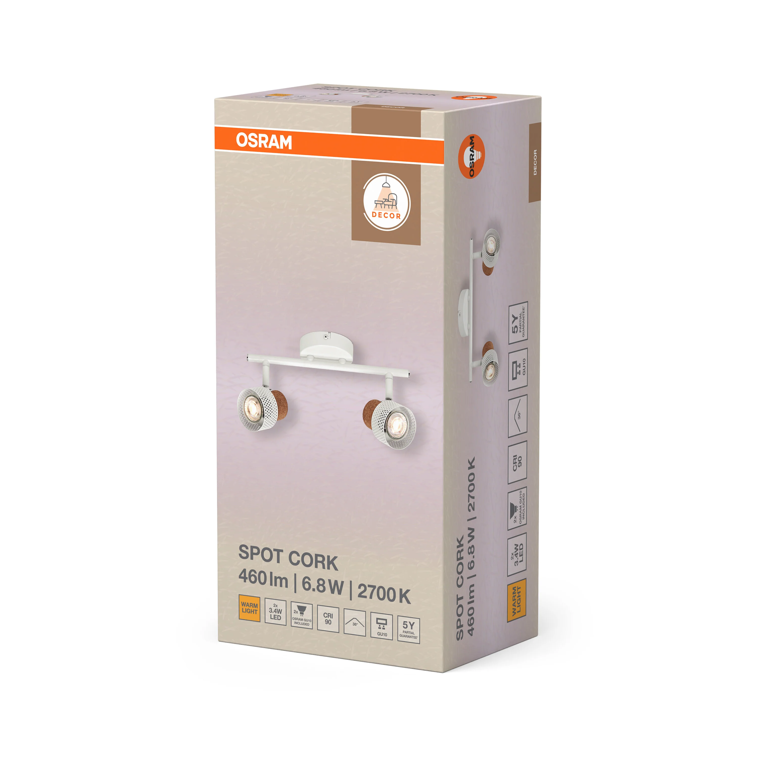 OSRAM DECOR SPOT CORK WHITE 2x3.4W 927 DIM - Image 6