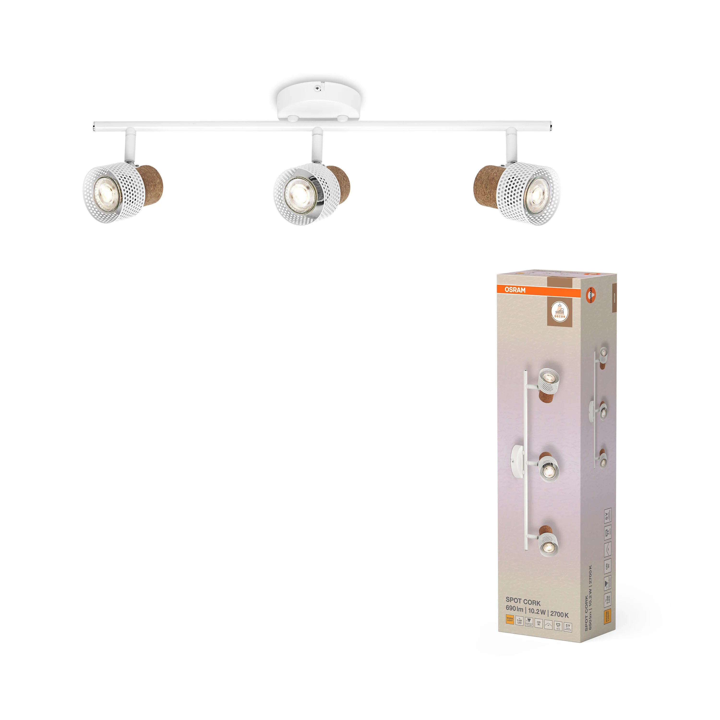 OSRAM DECOR SPOT CORK WHITE 3x3.4W 927 DIM - Image 5