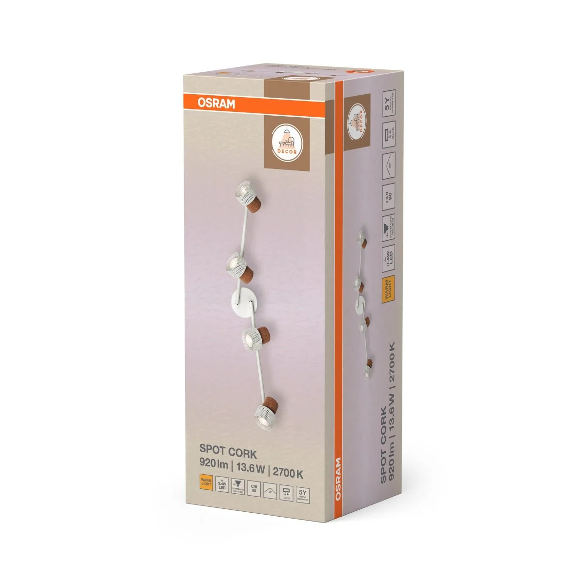 OSRAM DECOR SPOT CORK WHITE 4x3.4W 927 DIM - Image 2